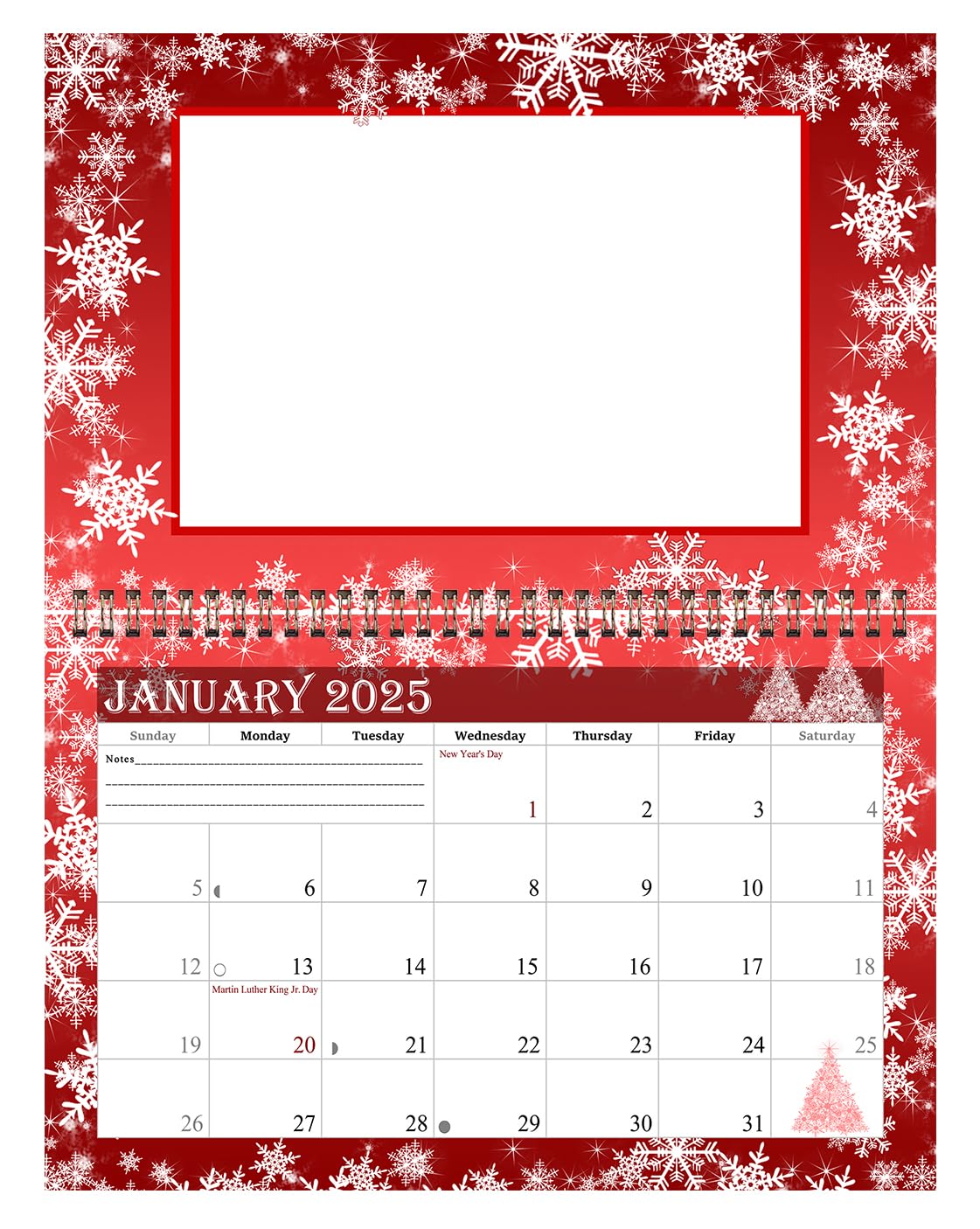 2025 Spiral-Bound Photo Frame Wall Calendar - Customizable with Your Own Photos - 12-Month Desktop & Wall Planner (Edition #08) - Multicolor - Perfect for Home, Office & Gift Giving