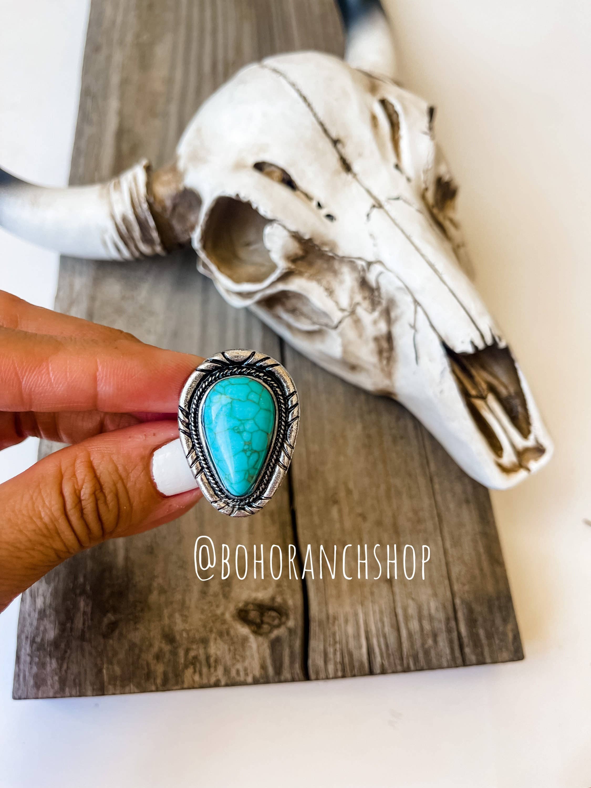 Western Teardrop Stone Cuff Ring - Elegant White Gemstone Bangle Bracelet for Women | Boho Chic Jewelry for Parties, Weddings & Everyday Wear