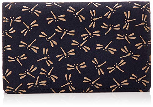 Navy Blue Deerskin x White Lacquer Dragonfly Pattern 2501-14-008