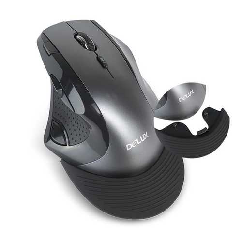 Delux M910GB 2400DPI Wireless Gaming Mouse with 9 Programmable Buttons, Ergonomic Palm Rest & 2.4GHz USB Receiver - Perfect for PC Gaming, Office Work & Graphic Design