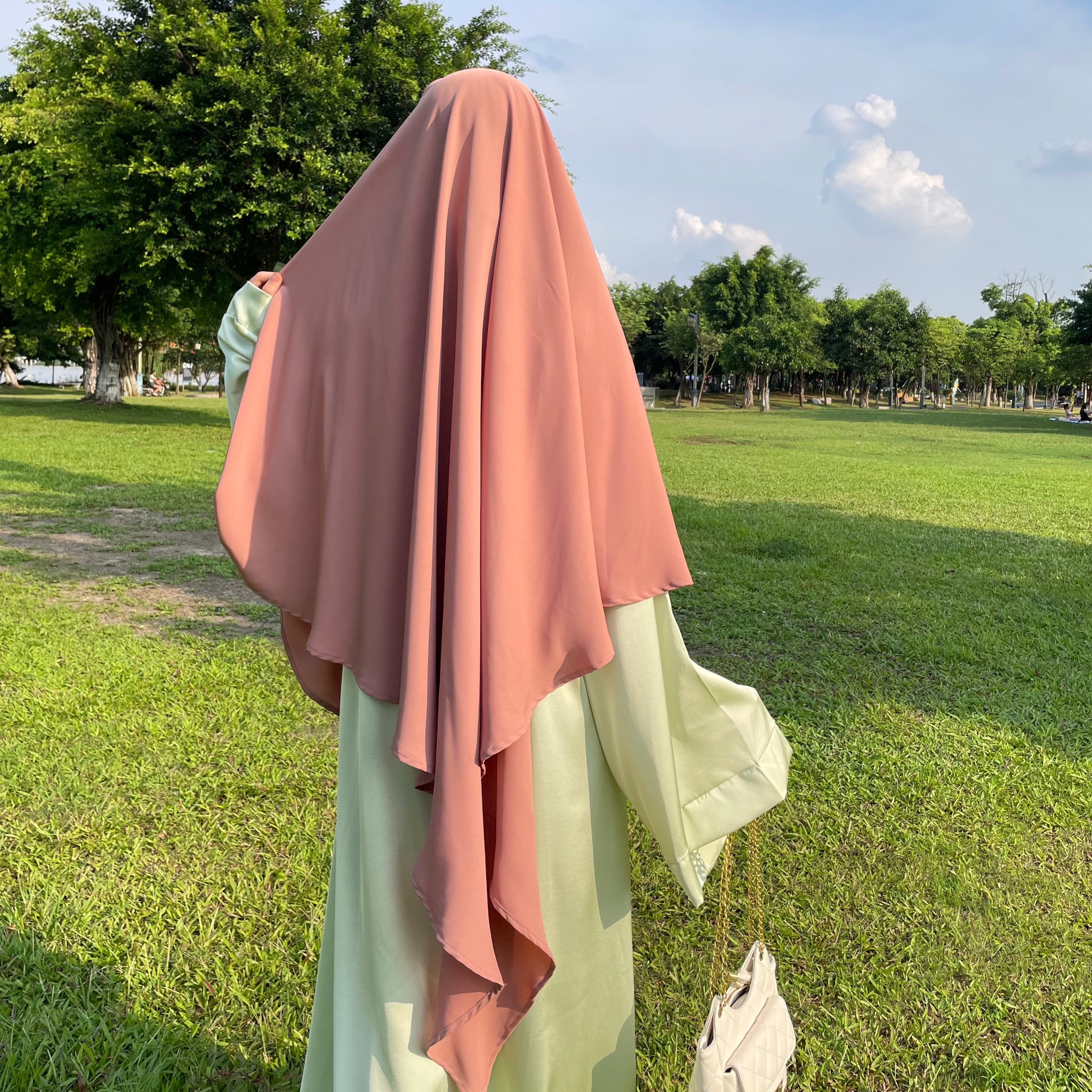 CL55 UPF 50+ Sun Protective Single Layer Khimar Hijab - Lightweight Muslim Scarf in 15 Colors for Women | Perfect for Outdoor Activities, Beach, Travel & Daily Wear