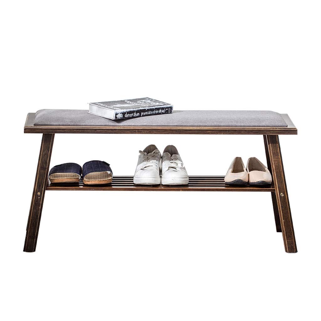 Double-Layer Wooden Shoe Rack with Bench - Multi-Purpose Entryway Storage Organizer Shelf for Shoes & Home Decor (Brown) - Perfect for Small Spaces, Hallways & Closet Organization