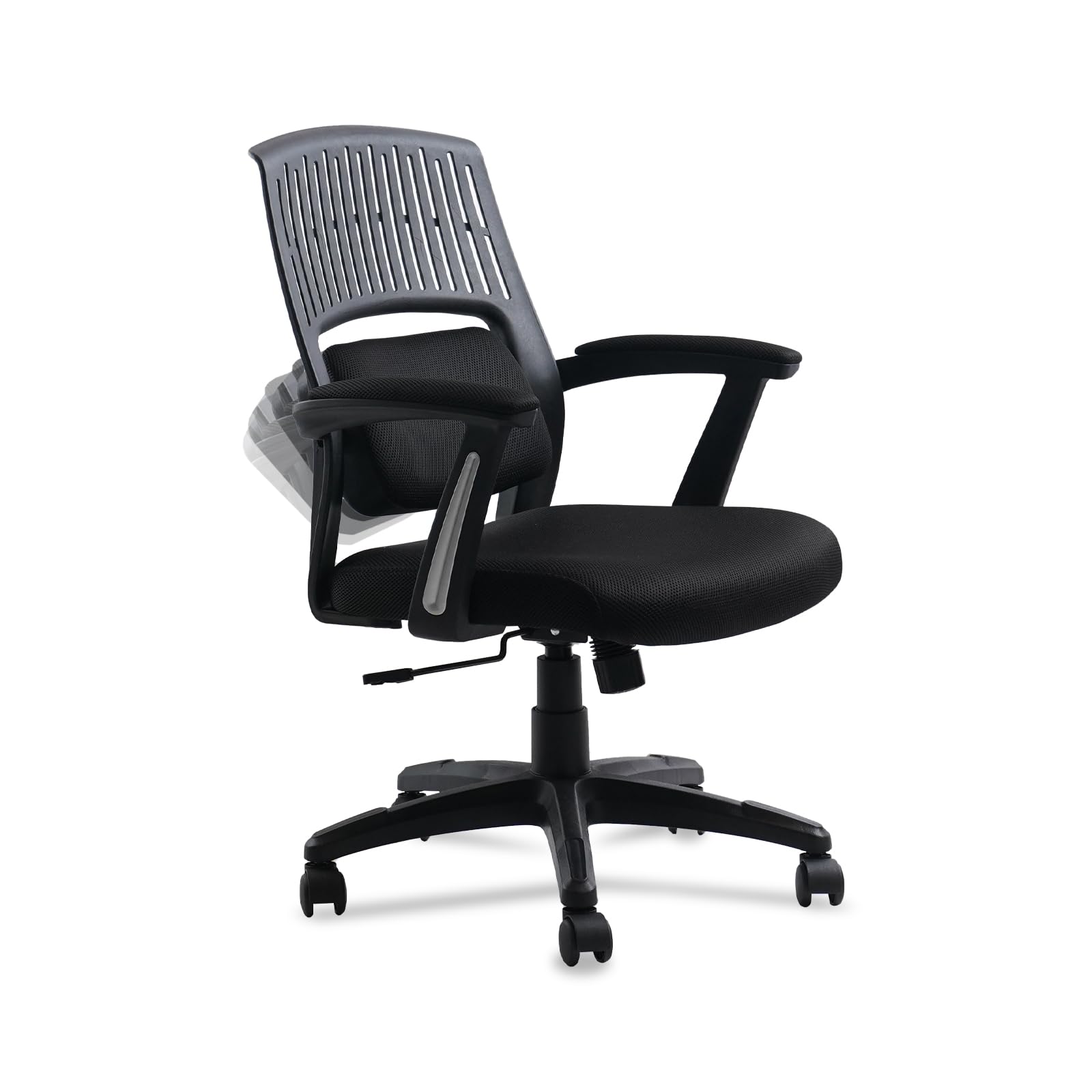 CLATINA Ergonomic Office Chair with Adjustable Height, Lumbar Support & Tilt Function - Mid Back Computer Desk Chair with Thick Padding & 360° Swivel for Home Office, Gaming & Workspace Comfort