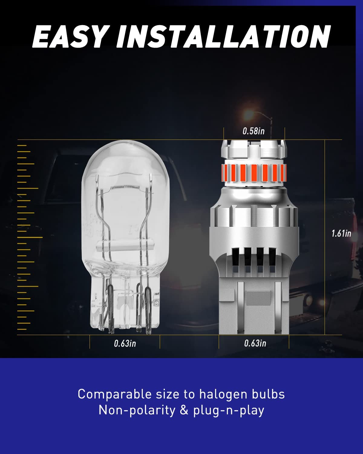 AUTOONE 7440 7443 LED Strobe Brake Light Bulb Red - 2800LM Flashing Strobe Blinking LED Tail Light Bulbs for T20 W21W 7441 7444 7443R - 300% Brighter Canbus Ready Plug and Play LED Stop Bulbs - Pack of 2 - Perfect for Car, Truck, Motorcycle Safety & Customization