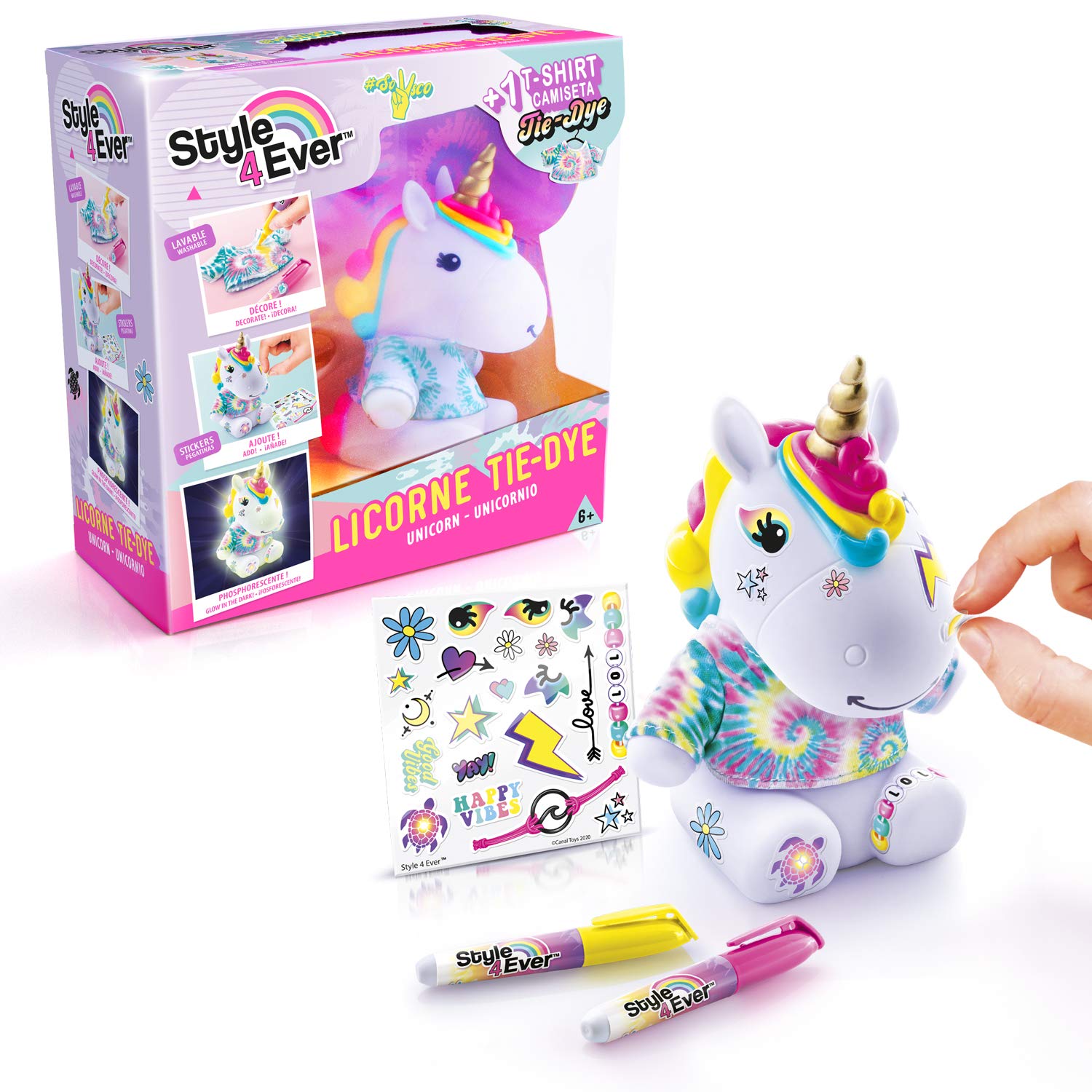 Canal Toys Unicorn Tie Dye Decorating Kit for Kids - DIY Arts and Crafts Activity for Birthday Parties & Creative Play