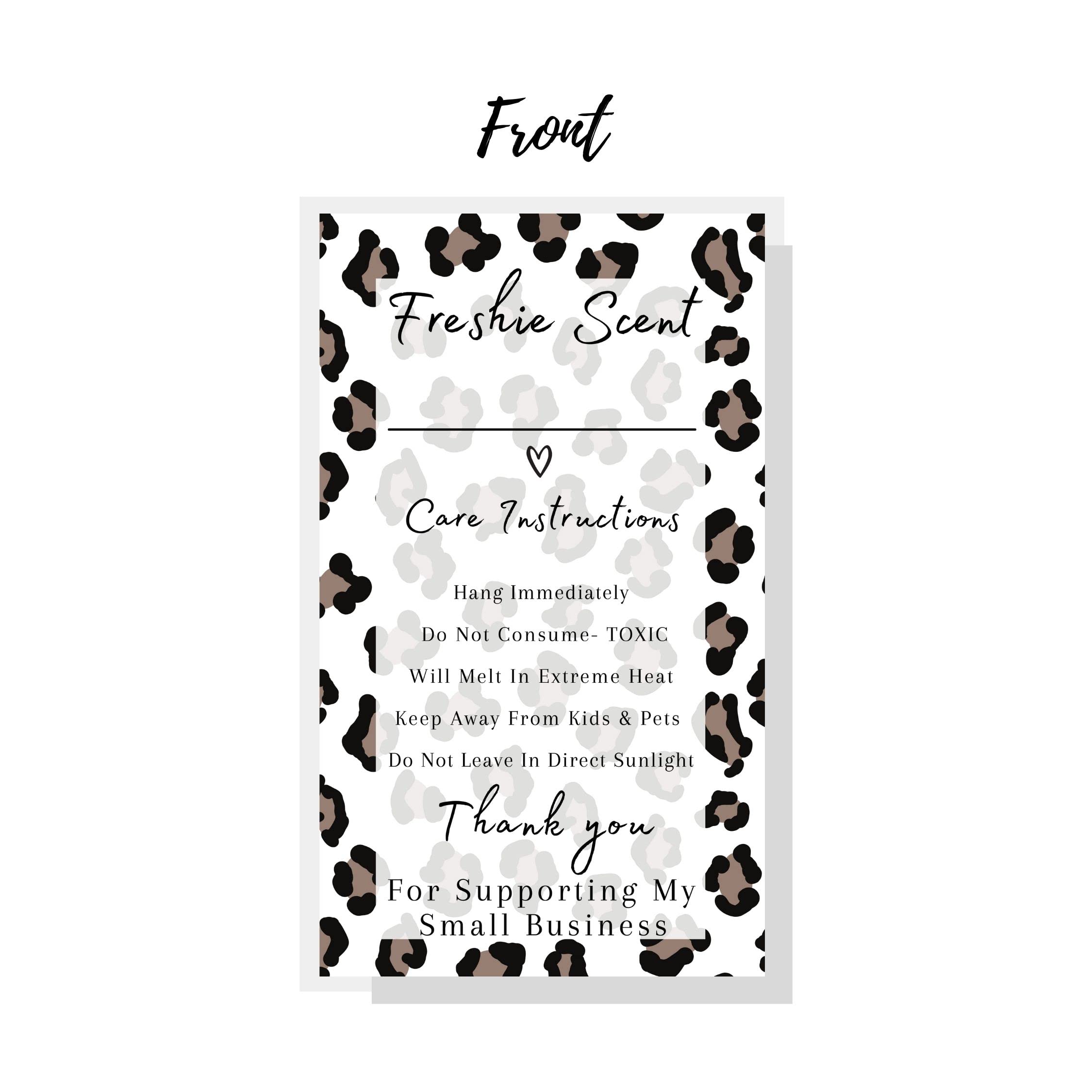 30 Pack Freshie Label Stickers 2x3.5 Inch - DIY Craft Supplies for Freshies, Beads & Silicone Molds - Scented Leopard Print Labels for Organizing, Gift Wrapping & Craft Projects