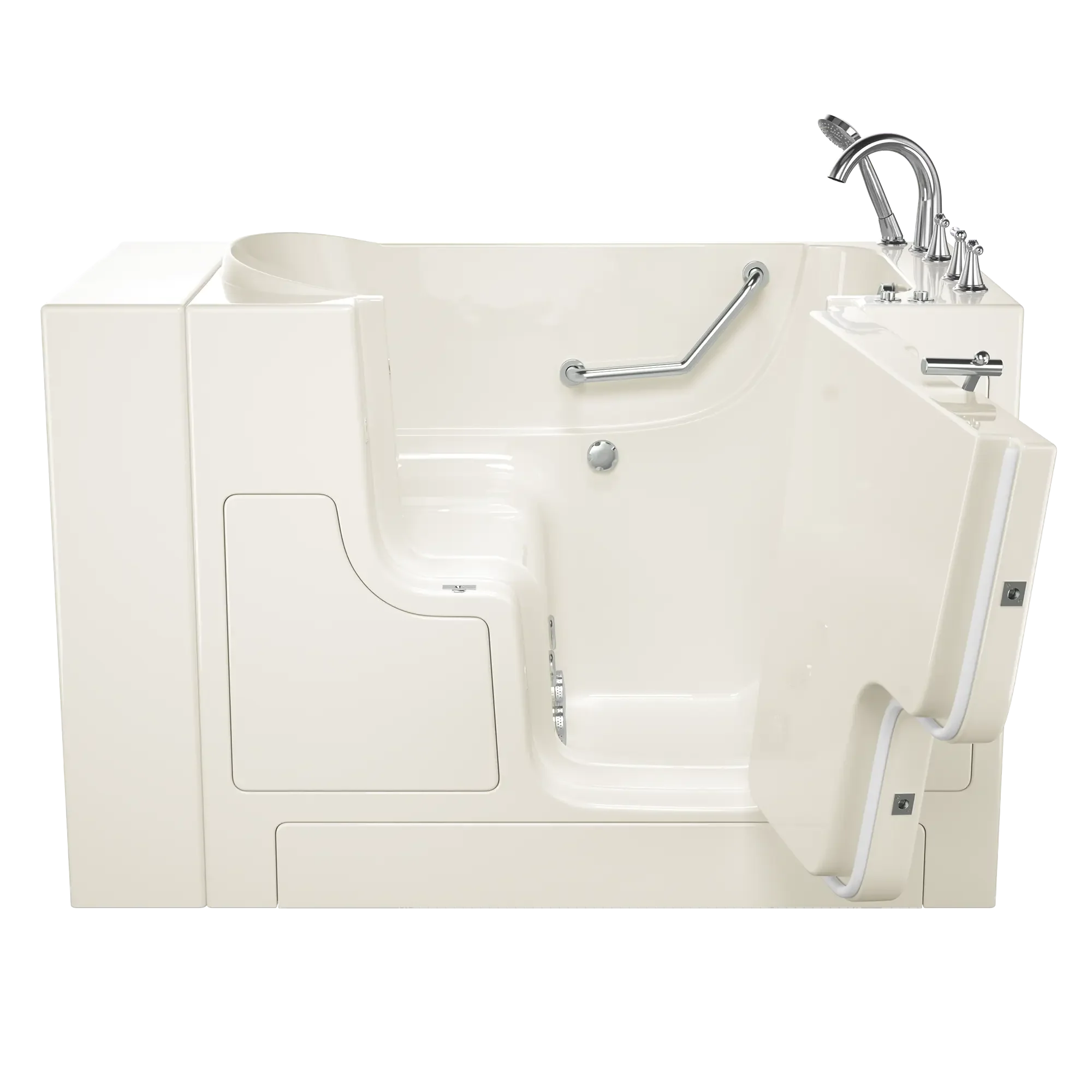 Gelcoat Value Series 30 x 52 Inch Walk-in Bathtub with Whirlpool Jets - Right Hand Drain & Faucet Included | Perfect for Elderly & Mobility Accessible Bathing, Spa-Like Relaxation at Home