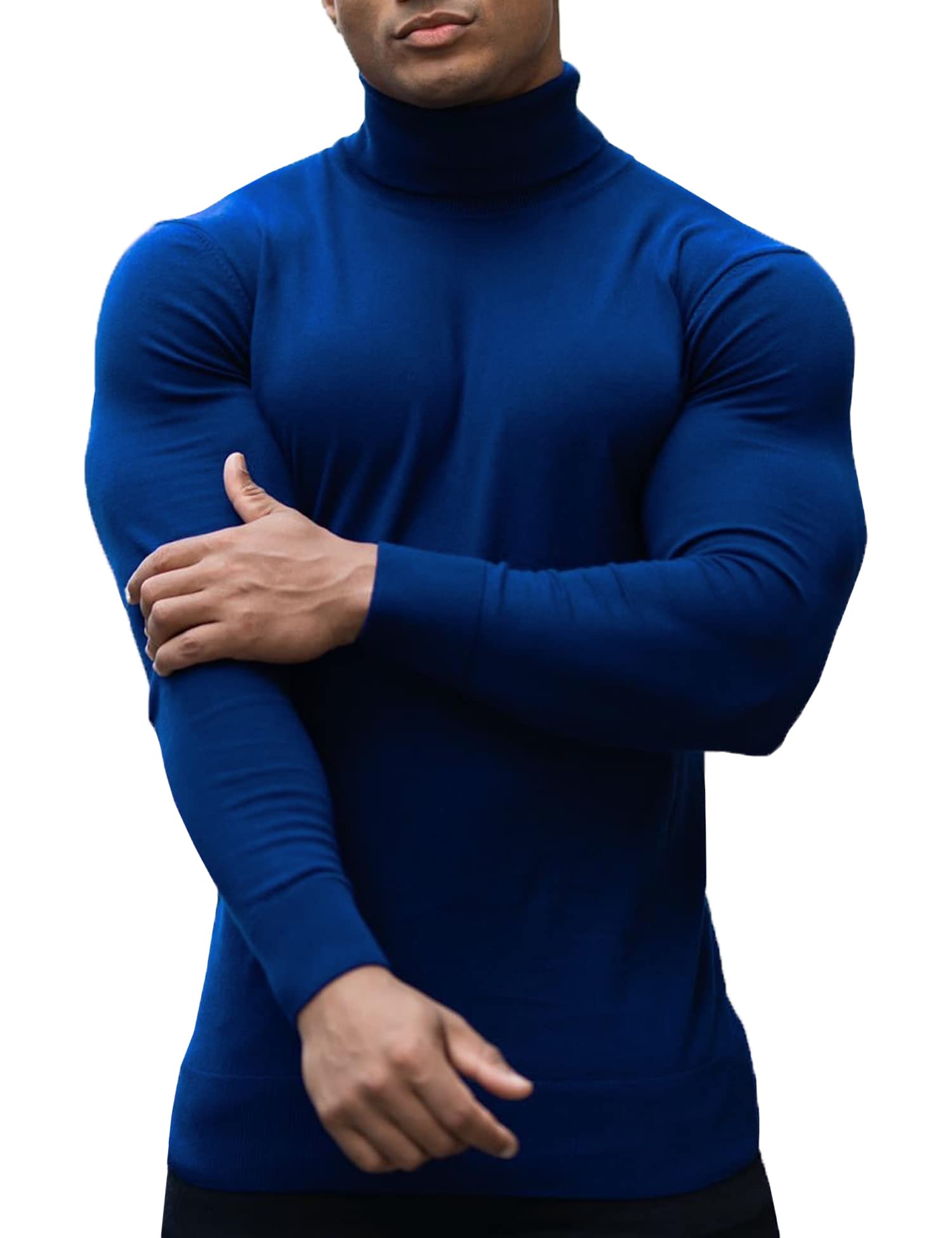 KINGBEGA Men's Slim Fit Turtleneck Sweater - Thermal Knit Long Sleeve Pullover for Casual Wear | Winter Layering & Office Outfits