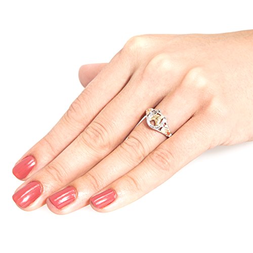 Exquisite Diamond-Cut Sterling Silver Black Hills Gold Horseshoe Ring for Women | Elegant Jewelry Gift for Her | Perfect for Birthdays, Anniversaries & Western-Themed Occasions