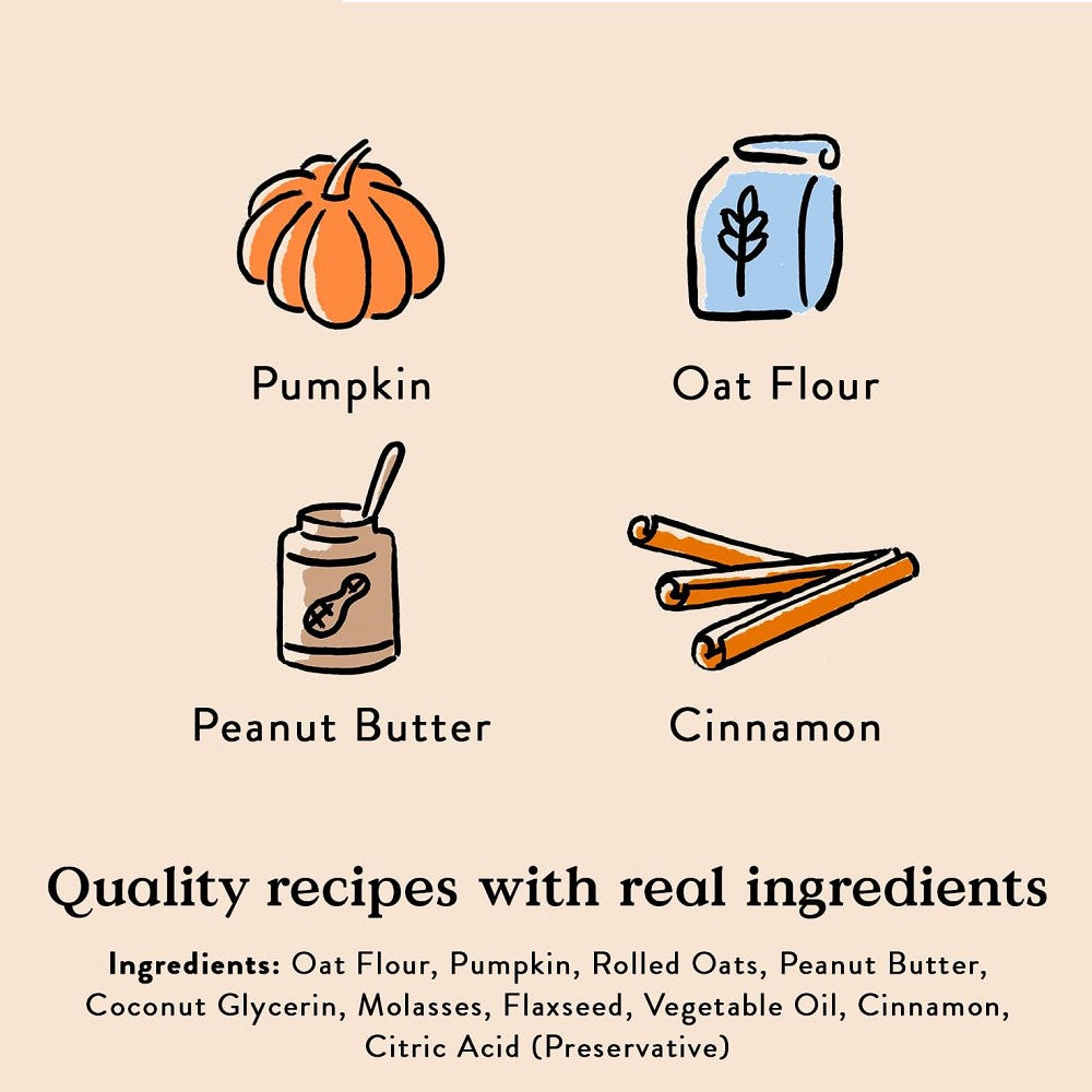 Soft & Chewy Pumpkin Spice Dog Treats with Peanut Butter & Cinnamon - All-Natural Training Snacks for Puppies & Adult Dogs - Perfect for Fall Season & Holiday Pet Gifting