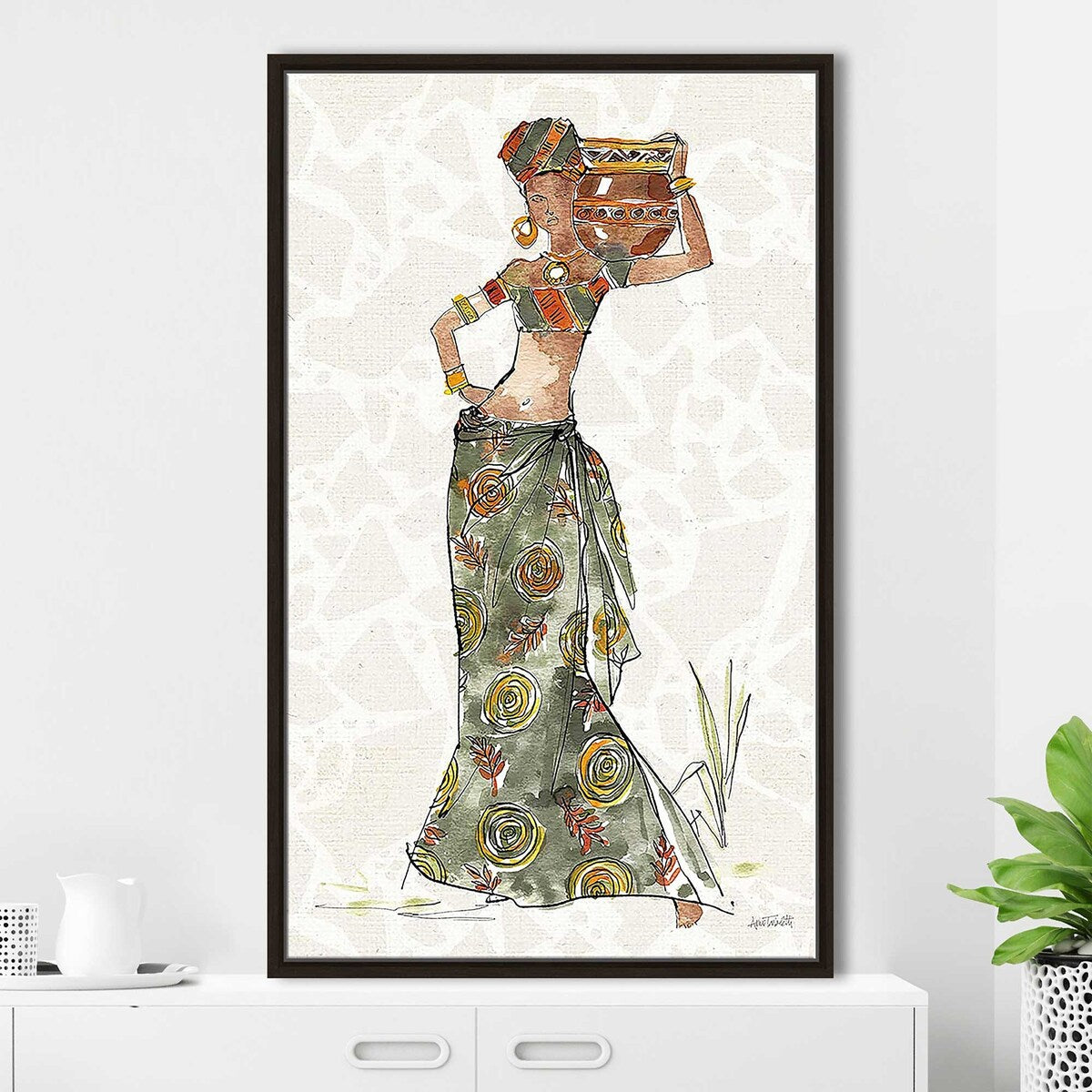 African Flair VIII Print on Floating Canvas - Vibrant Wall Art for Living Room, Bedroom & Office Decor