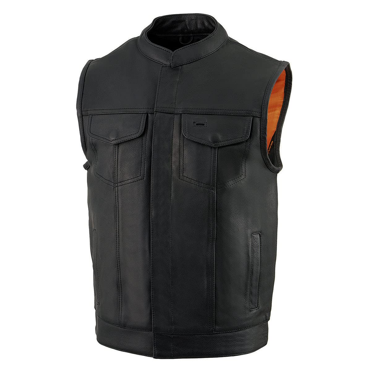 Milwaukee Leather Men's Black Motorcycle Vest - Snap & Zip Front Open Neck Design for Bikers & Riders | Perfect for Motorcycle Clubs, Road Trips & Casual Outfits