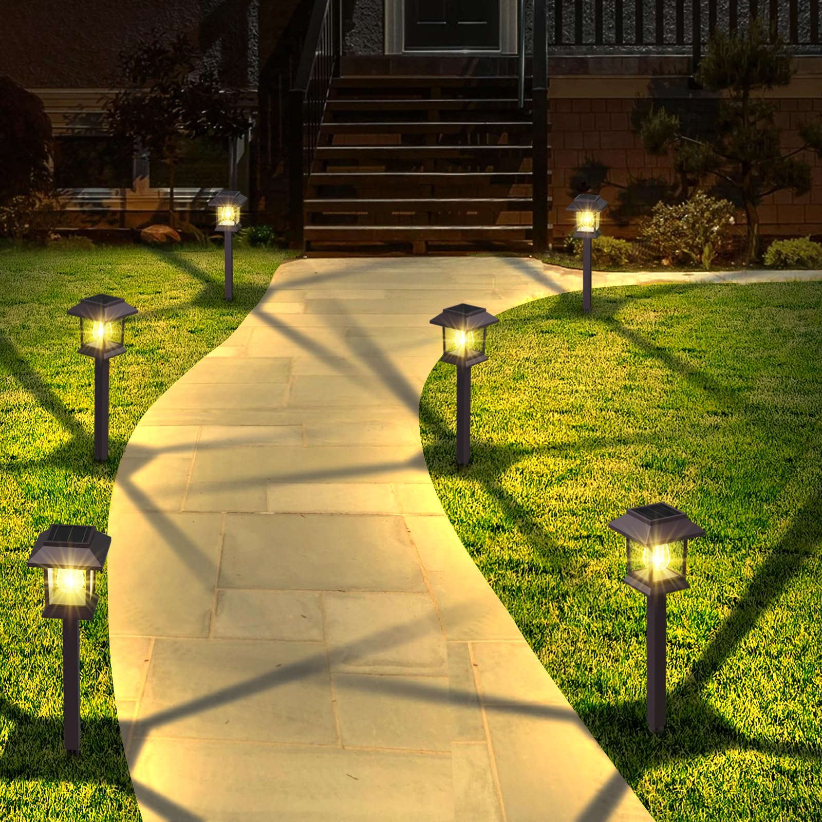 12 Pack Solar Pathway Lights Outdoor - Upgraded LED Waterproof Garden Lights for Driveway, Walkway, Yard & Lawn Decor | Perfect for Landscape Lighting, Patio, Backyard & Outdoor Decorations