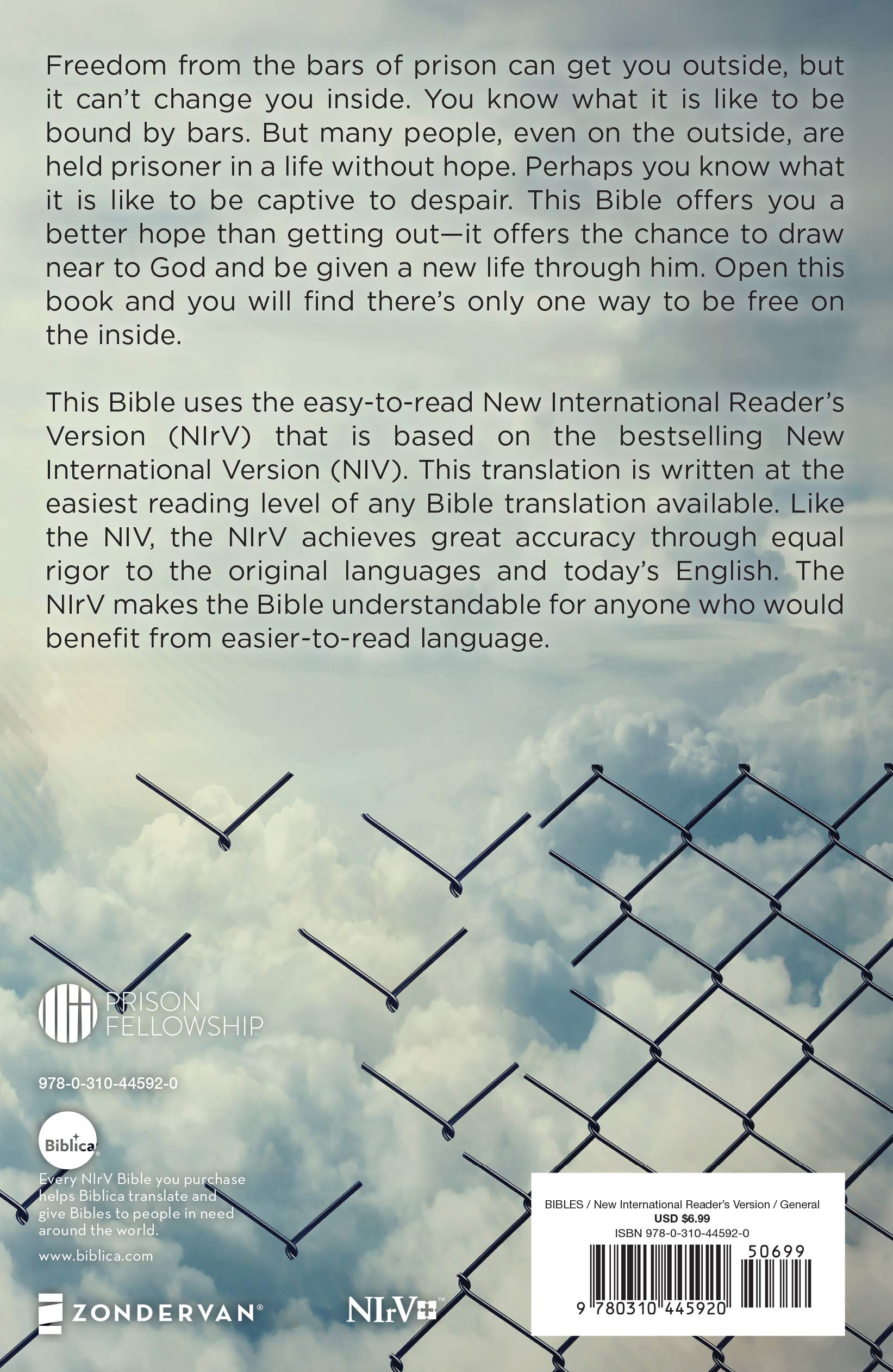 NIrV Free on the Inside Bible - Easy-to-Read Paperback Edition for Prison Ministry, Inmates & Spiritual Growth | Perfect for Church Outreach Programs & Personal Bible Study