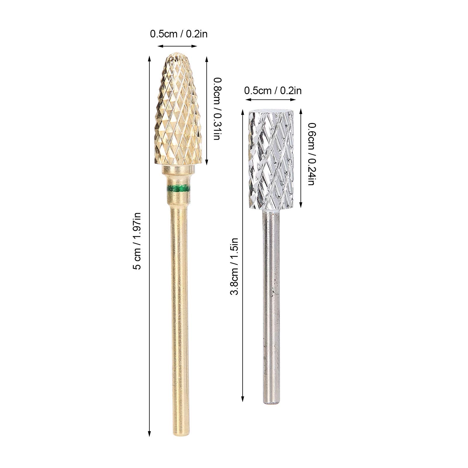 2-Piece Nail Drill Bit Set - Durable Replacement Manicure Grinding Heads for Professional & Home Nail Care - Perfect for Acrylics, Gel Polish & Natural Nails