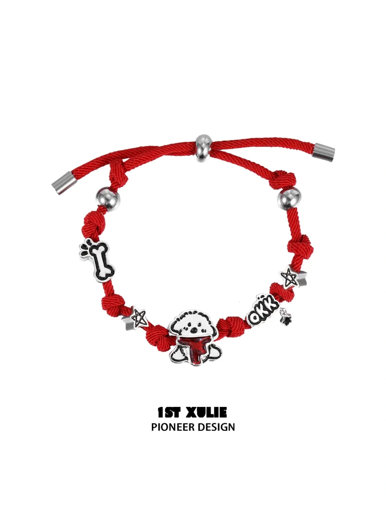 Graffiti Puppy 18k Gold Plated Milan Rope Bracelet for Women - Chinese New Year Spring Festival Jewelry Gift for Her, Birthday, Anniversary, Valentine's Day