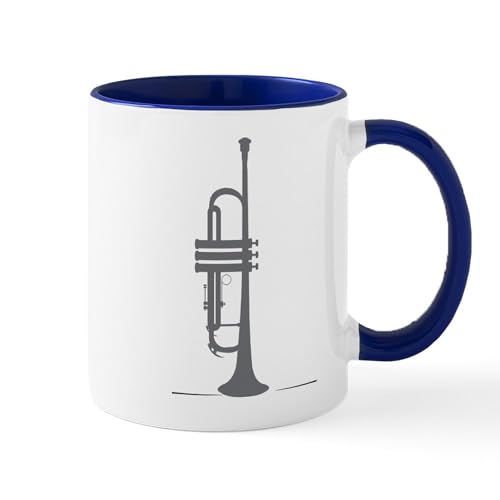White/Navy Inside - Upright Trumpet Mug