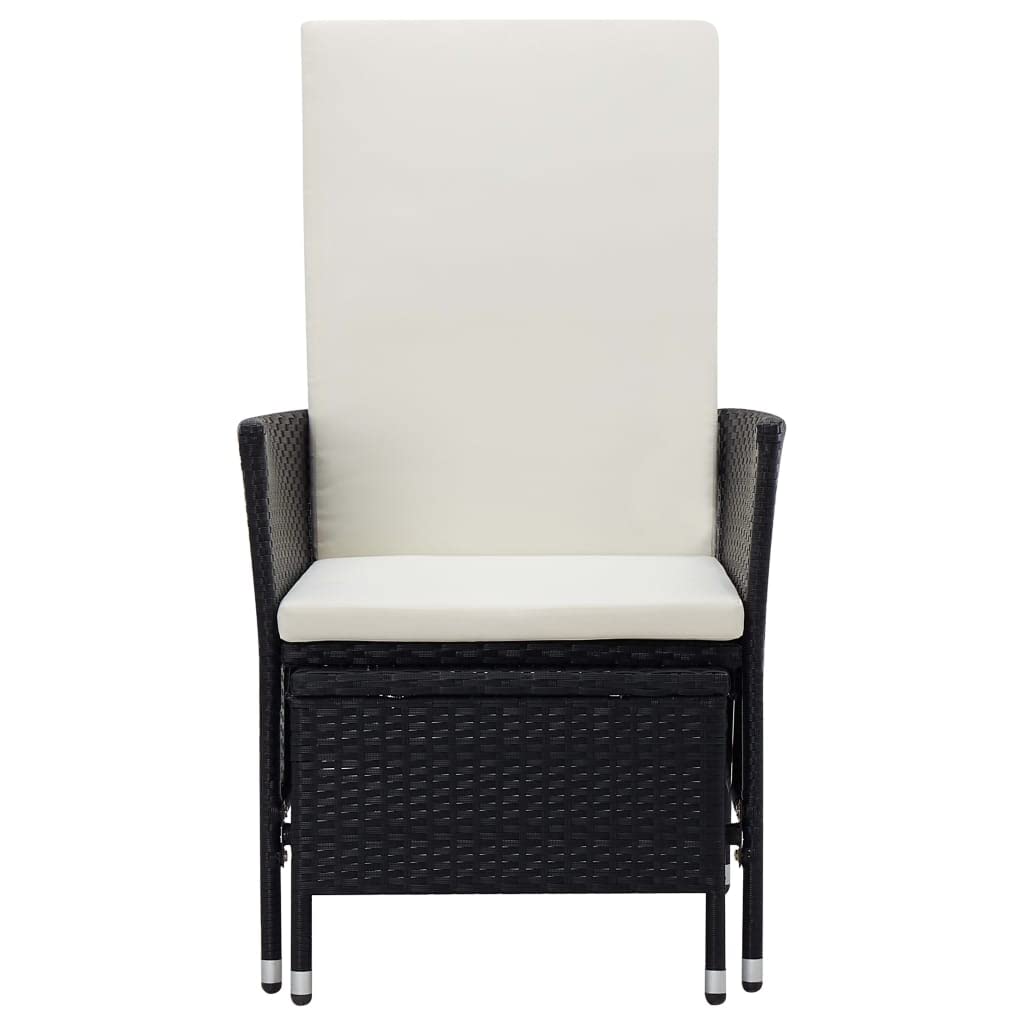 CHARMMA 2-Piece Outdoor Patio Lounge Set with Weather-Resistant Cushions - Black Poly Rattan Furniture (17KG) - Perfect for Backyard, Garden, Poolside Relaxation