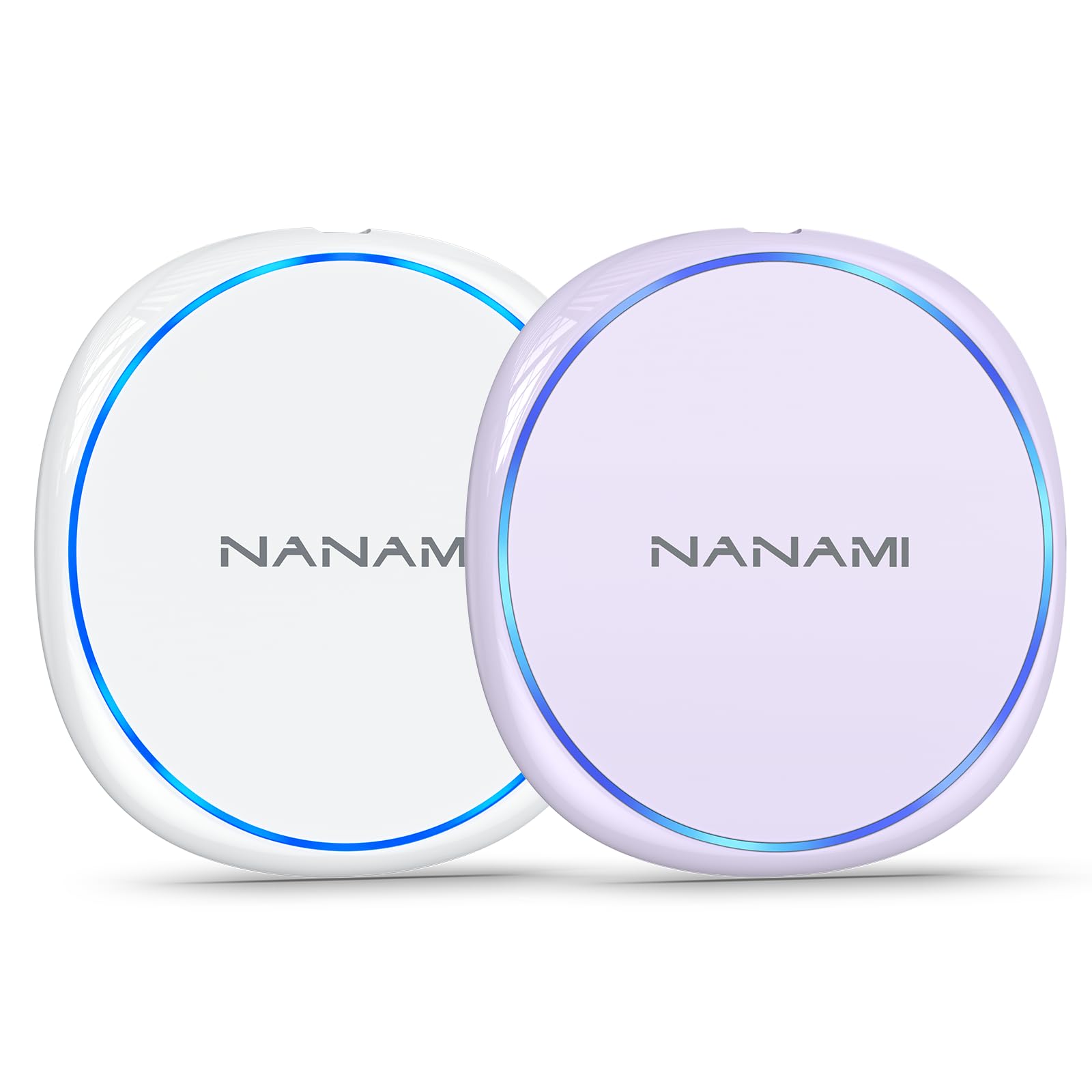 NANAMI 2-Pack 15W Max Fast Wireless Charger Pad - Compatible with iPhone 16/15 Pro Max/14/13/12/11/XS Max/XR/8, Samsung Galaxy S24 Ultra/S23/S22/S21/S20/S10, AirPods Pro, Pixel 6 & LG | Qi-Certified Charging Station for Home, Office & Travel