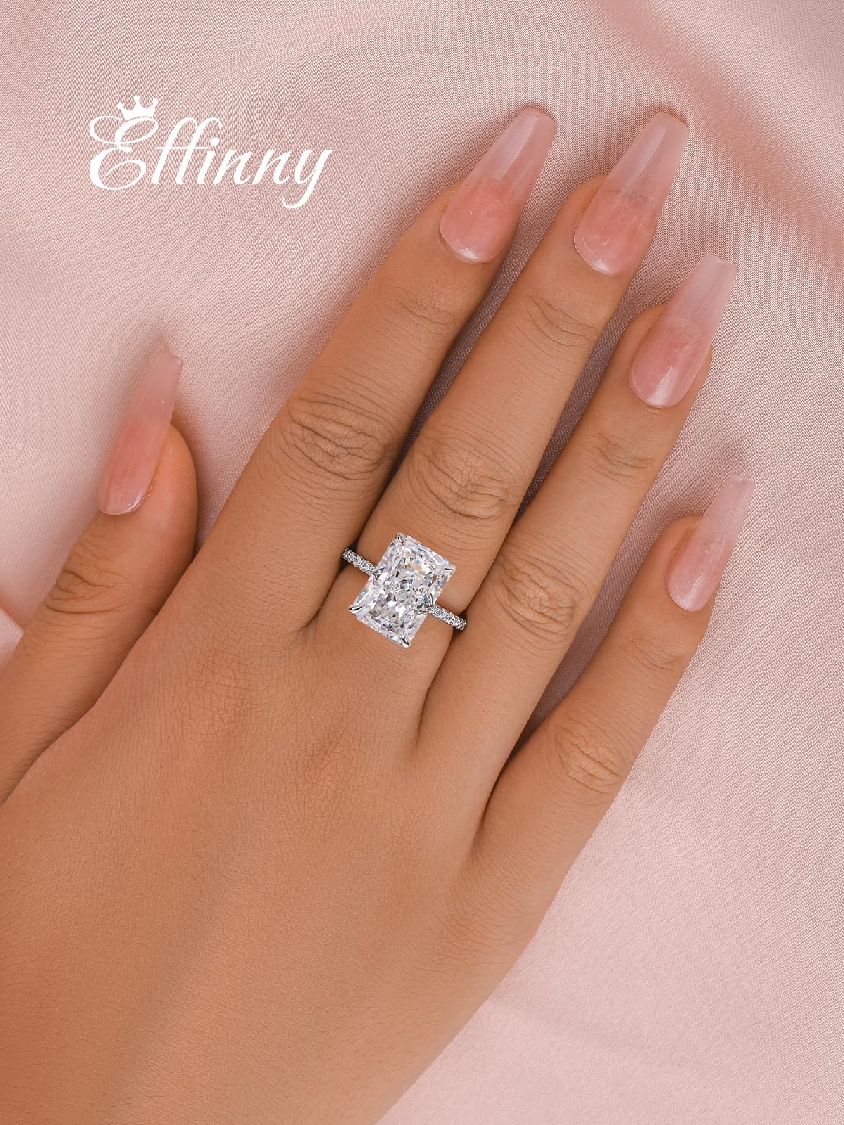 3.5/7.0 Carat Radiant Cut Simulated Diamond Engagement Ring for Women - 925 Sterling Silver Wedding Promise Ring - Perfect for Proposals, Anniversaries & Special Occasions