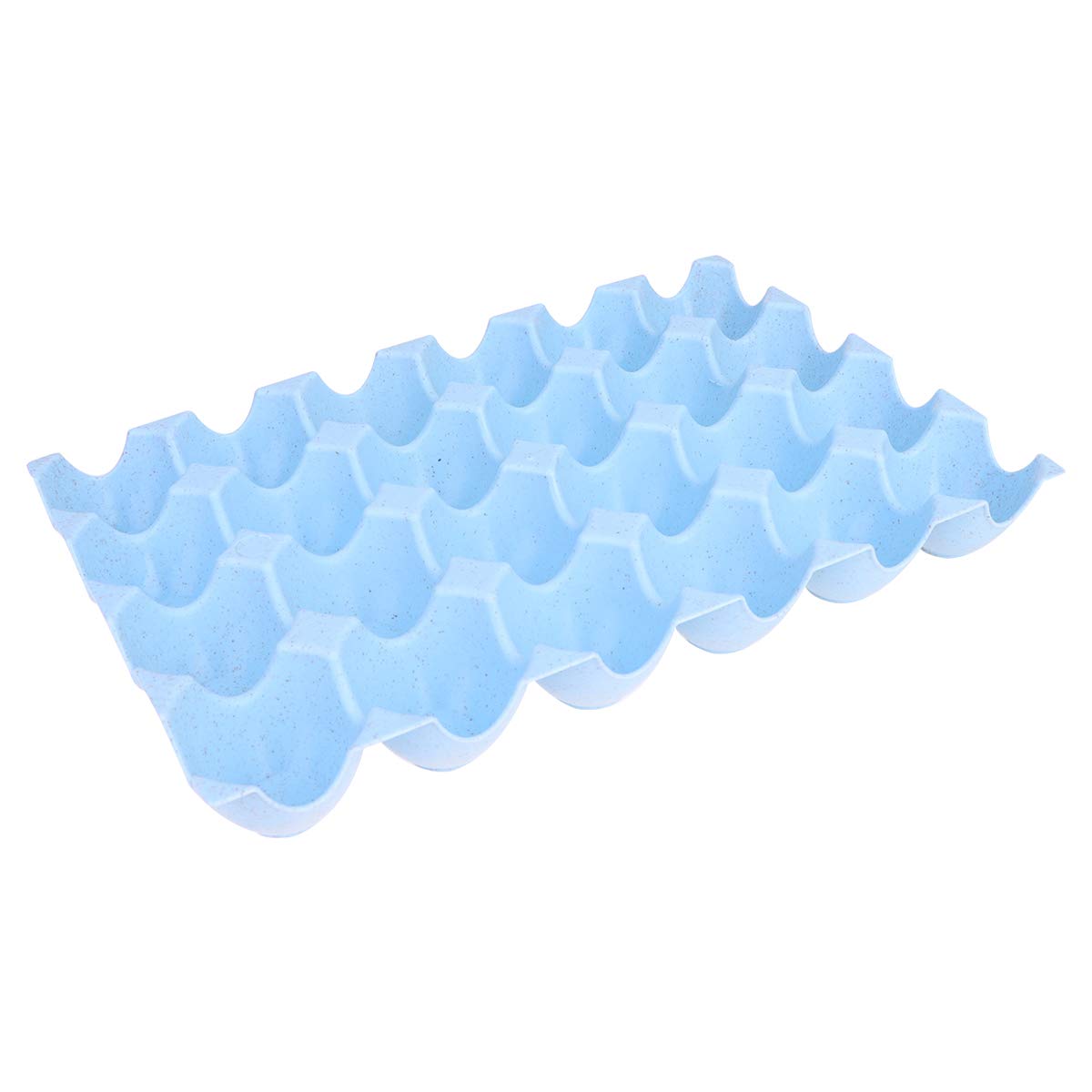 DOITOOL 24-Grid Thickened Wheat Straw Egg Storage Container - Stackable, Breakage-Proof Refrigerator Organizer (Blue) - Perfect for Kitchen, Pantry & Farm Fresh Egg Storage