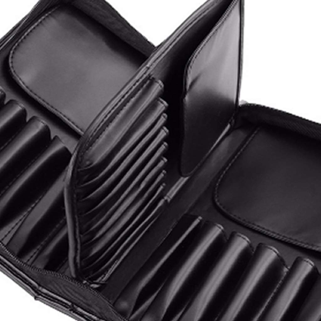 Premium Leather Makeup Bag for Travel - Cosmetic Organizer with Brush Holder | Perfect for Beauty Brushes, Toiletries & Essentials | Ideal for Vacations, Gym & On-the-Go Use