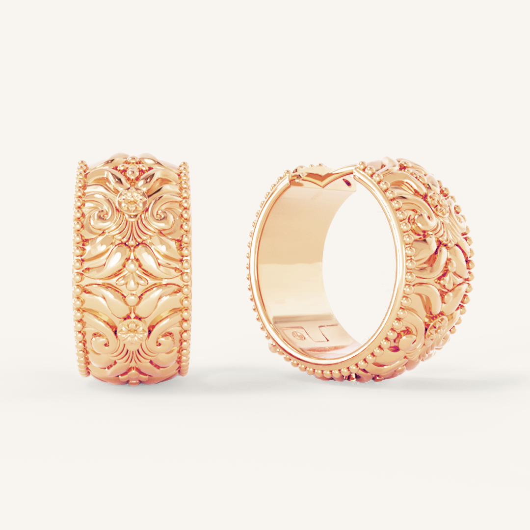 Palais Statement Hoops - Elegant Gold-Tone Earrings for Women | Perfect for Parties, Weddings & Special Occasions