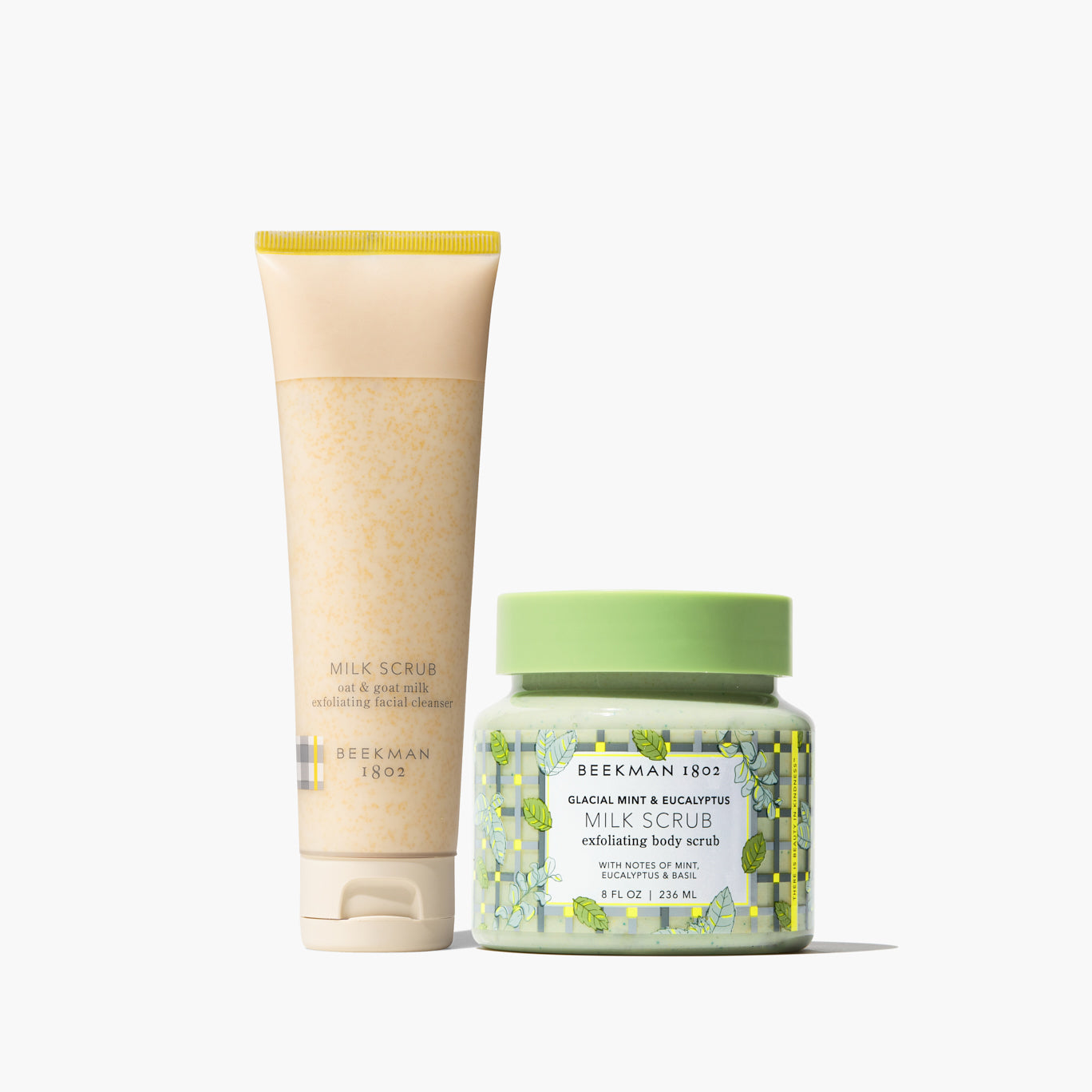 Glacial Mint & Eucalyptus Exfoliating Body Scrub Bundle - Hydrating Milk Scrub for Face & Body - Spa Quality Skincare for Dry Skin & Relaxation