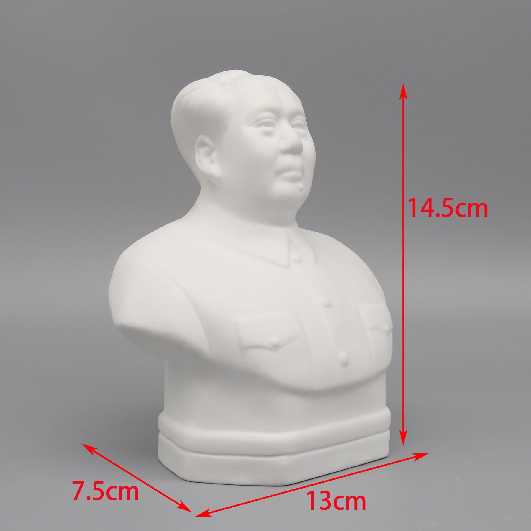 Chairman Mao Ceramic Bust - Handcrafted Collectible Figurine for Home Decor, Office Display & Historical Memorabilia