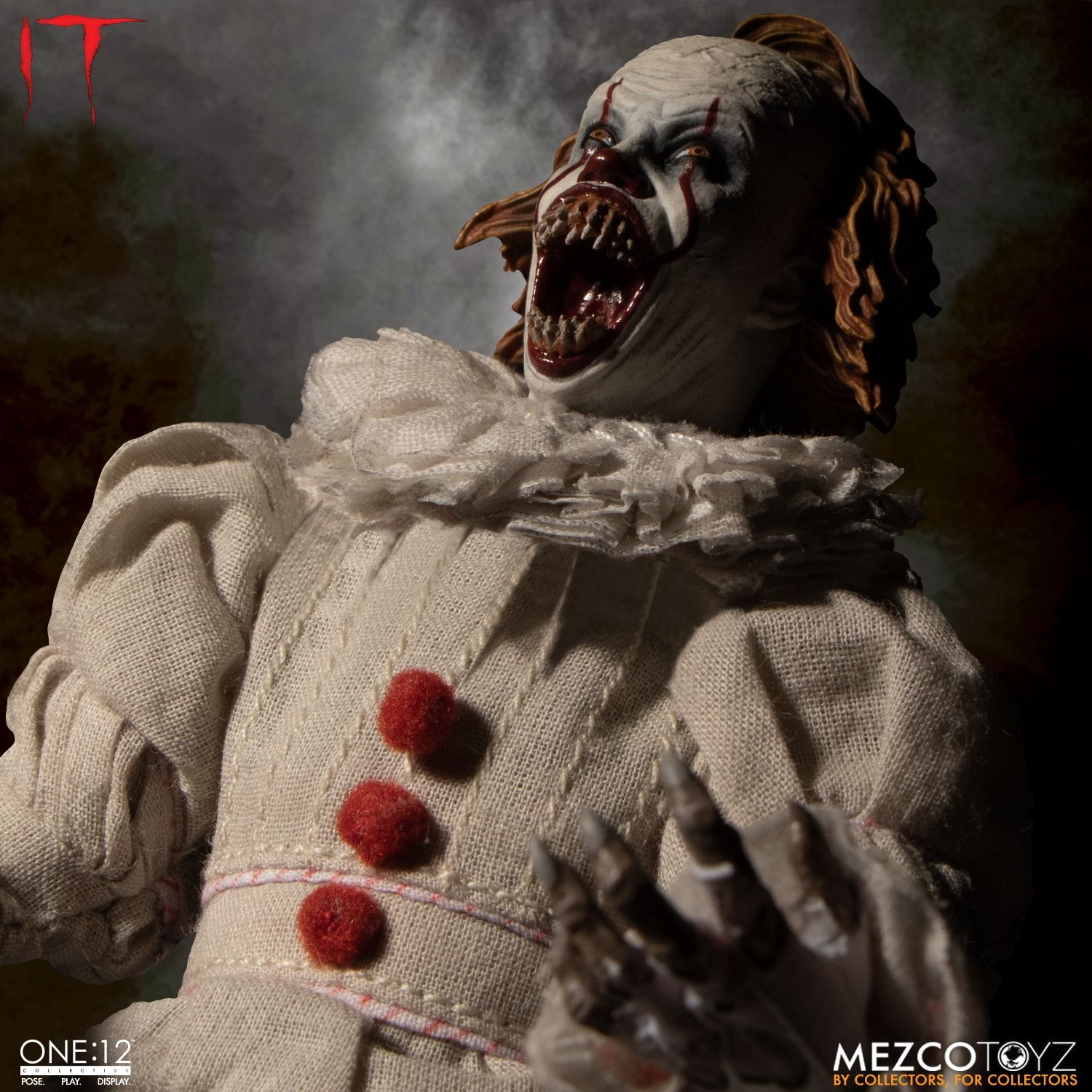 Mezco Toyz One:12 Collective IT (2017) Pennywise 1/12 Scale Action Figure - Horror Movie Collectible for Display & Photography - Perfect for Stephen King Fans & Action Figure Collectors
