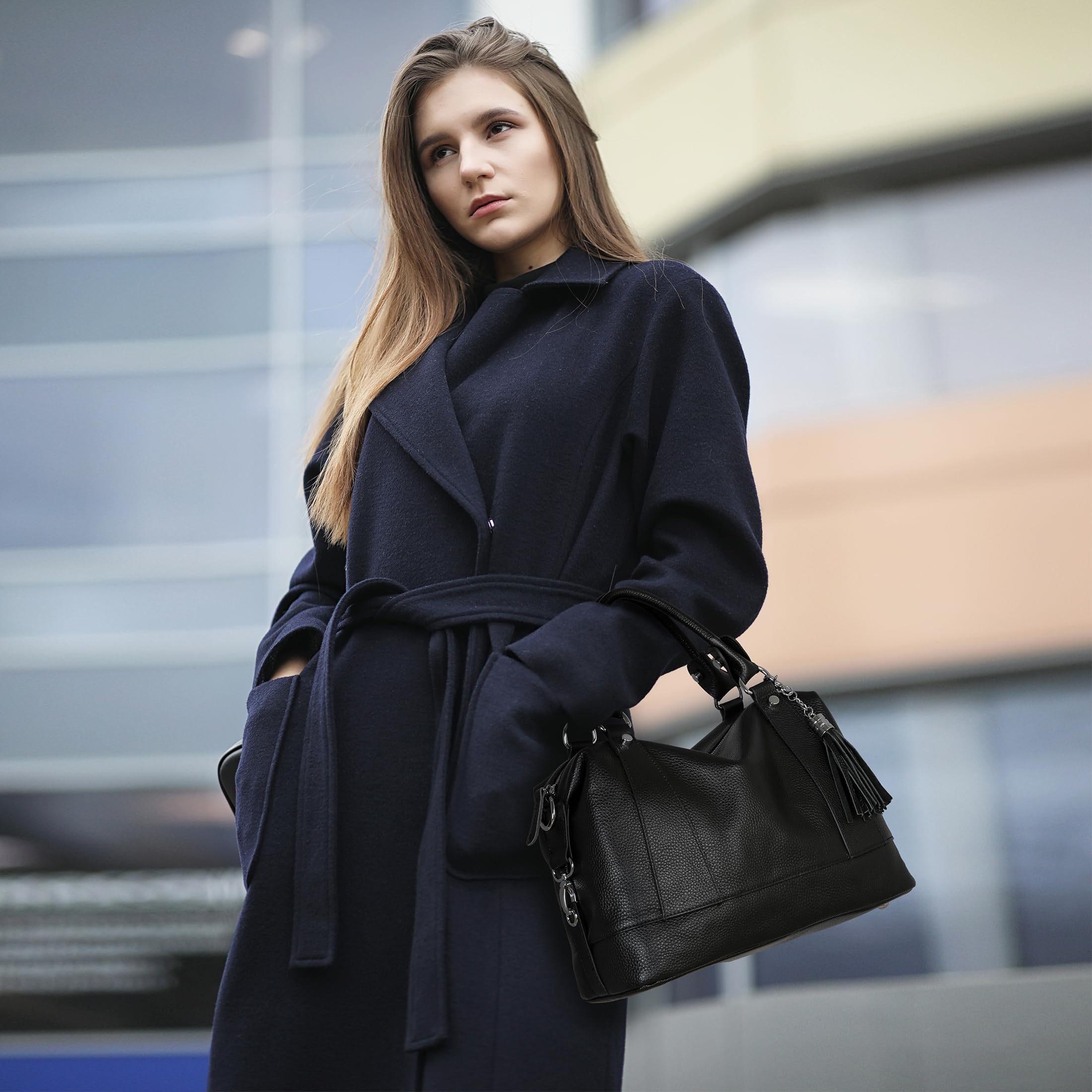 Stylish HESHE Leather Purses & Handbags for Women - Shoulder Tote, Hobo, Crossbody & Top Handle Bags - Perfect for Work, Travel & Everyday Use
