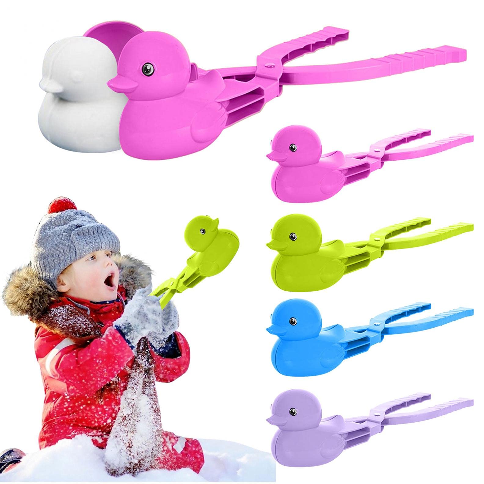 Snowball Maker Clip - Easy Duck Shaped Snow & Sand Mold Tool for Kids | Winter Outdoor Toys | Perfect for Snow Play & Beach Activities