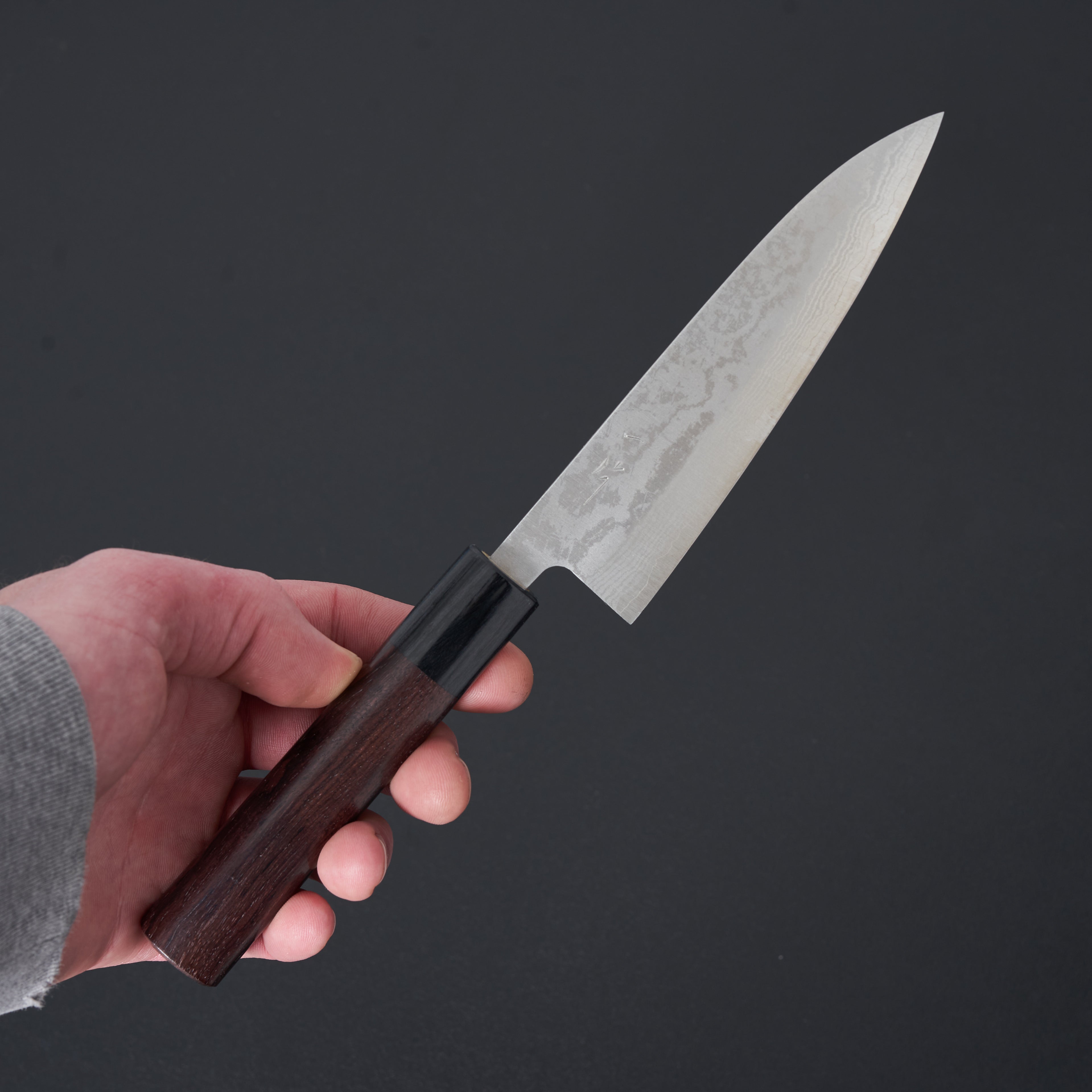 Hitohira Setsu Forged VG-10 Damascus Petty Knife 140mm with Rosewood Handle - Japanese Kitchen Knife for Slicing, Peeling & Precision Cutting