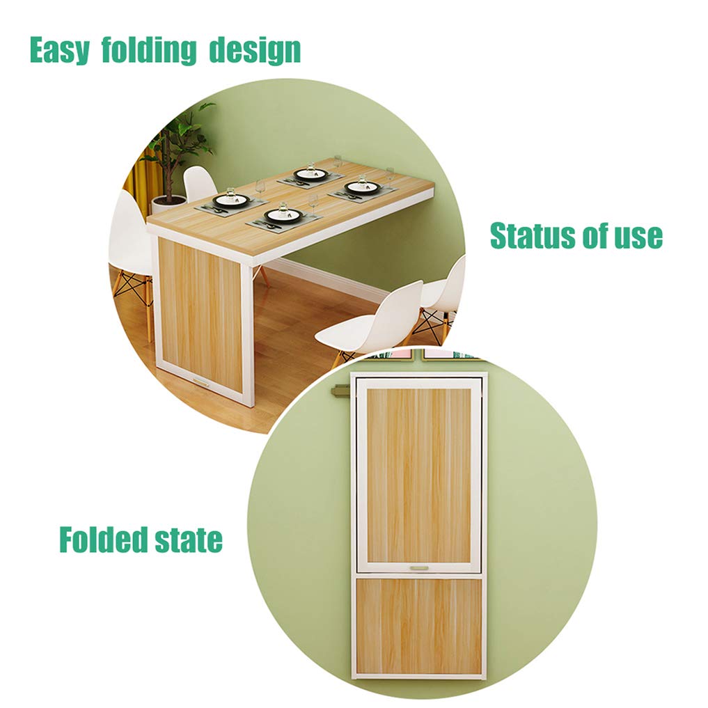 Space-Saving Wall Mounted Folding Dining Table | Convertible MDF Desk for Office, Bedroom & Kitchen | Multi-Functional Fold-Up Computer Desk | Perfect for Small Apartments, Dorms & Tiny Homes
