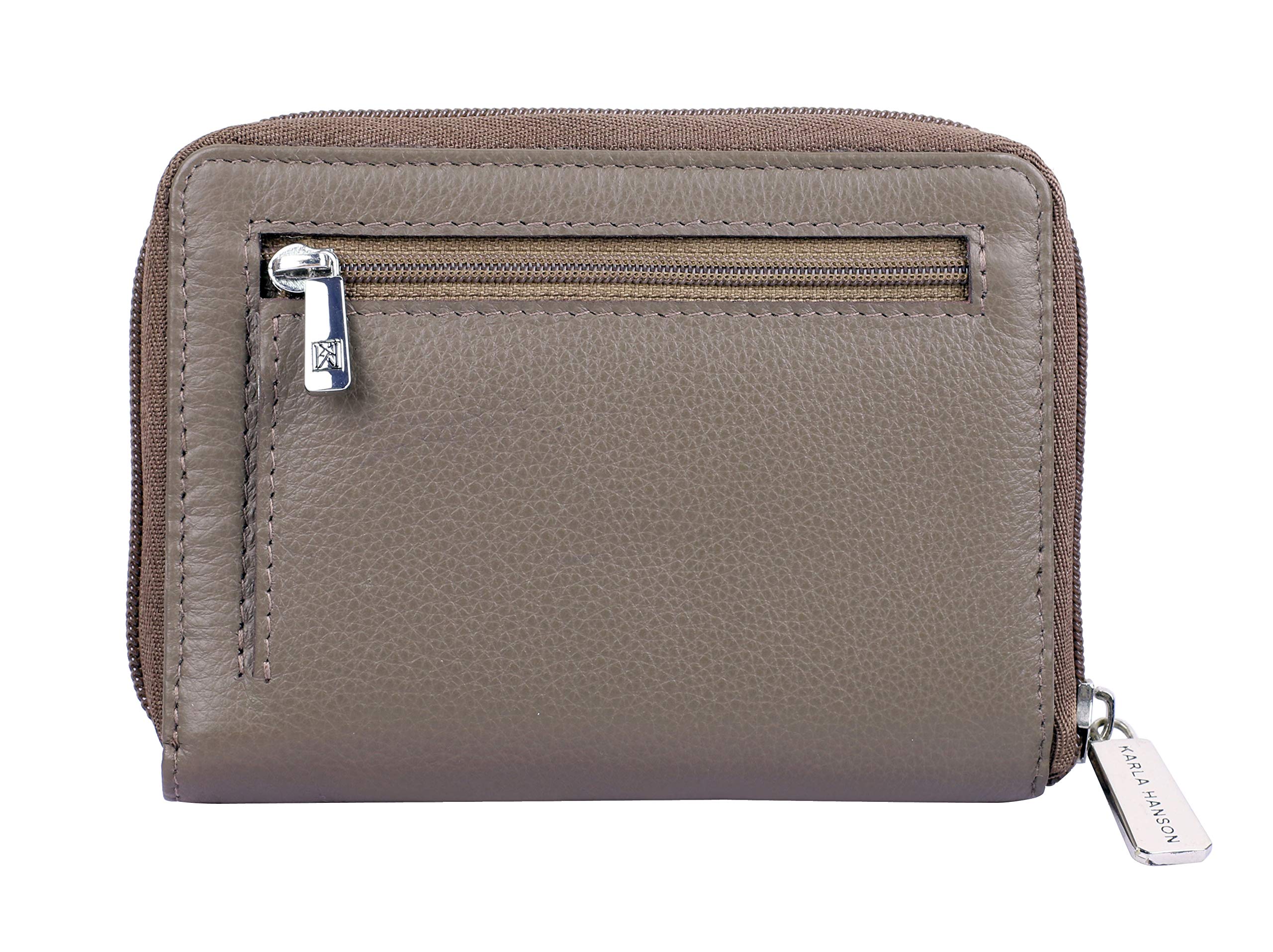RFID Blocking Wanda Leather Medium Wallet for Men & Women - Taupe Multi Color | Slim Bifold Credit Card Holder with ID Window | Perfect for Travel, Business & Everyday Use