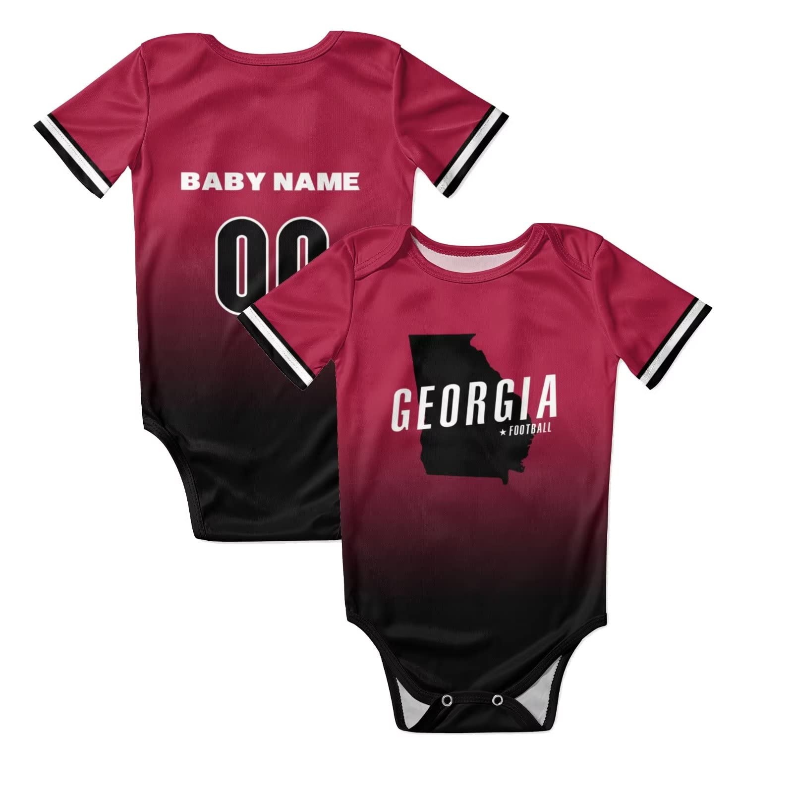 Custom Football Baby Onesie - Personalized Jersey with Name & Number - Gradient Baby Clothes for Boys & Girls - Perfect Fan Gift for Game Day & Birthday Parties
