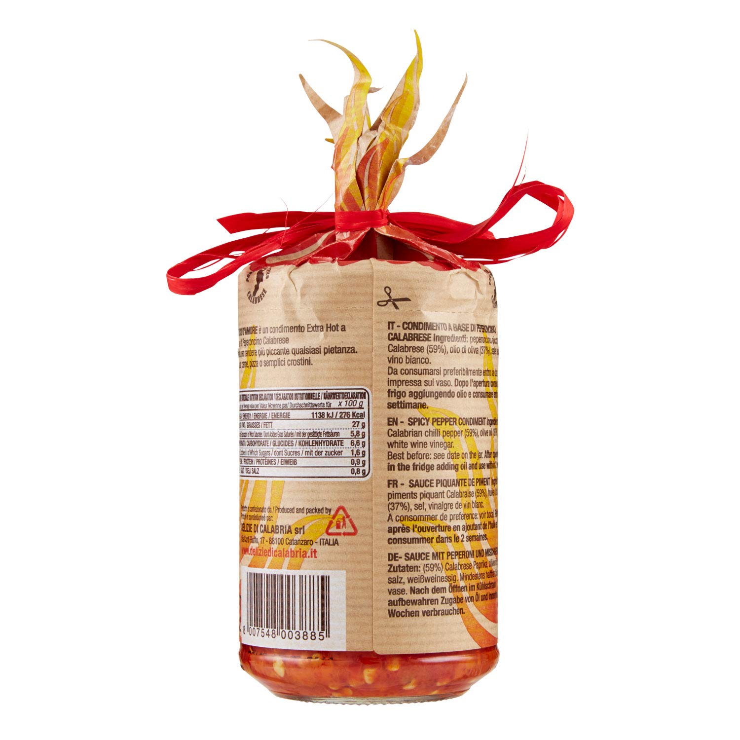 Fuoco d'Amore: Extra Hot Chili Pepper Sauce 280g - Perfect for Pizza, Pasta & Spicy Food Lovers