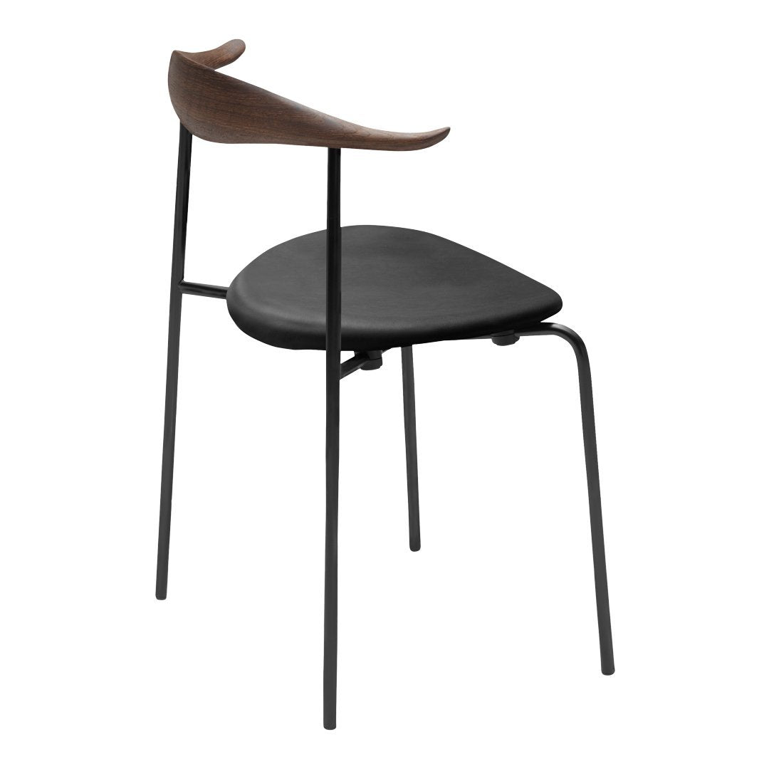CH88P Upholstered Chair with Black Wood Frame - Stylish and Comfortable Seating for Living Room, Office, or Dining Area
