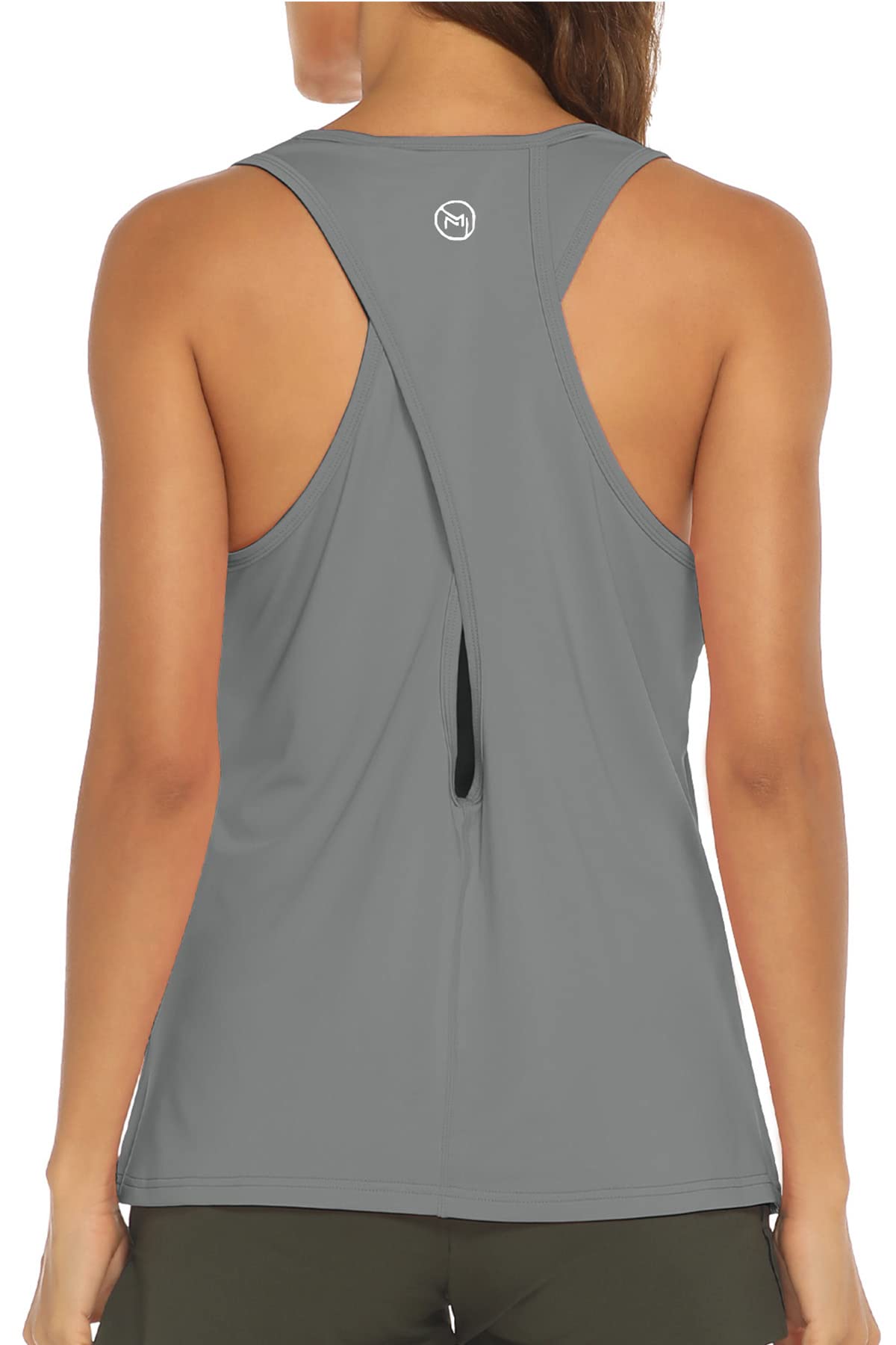 MOVEUP Women's Cross Back Racerback Workout Tank Top - Sleeveless Yoga Gym Fitness Shirt for Running, Training & Active Lifestyle