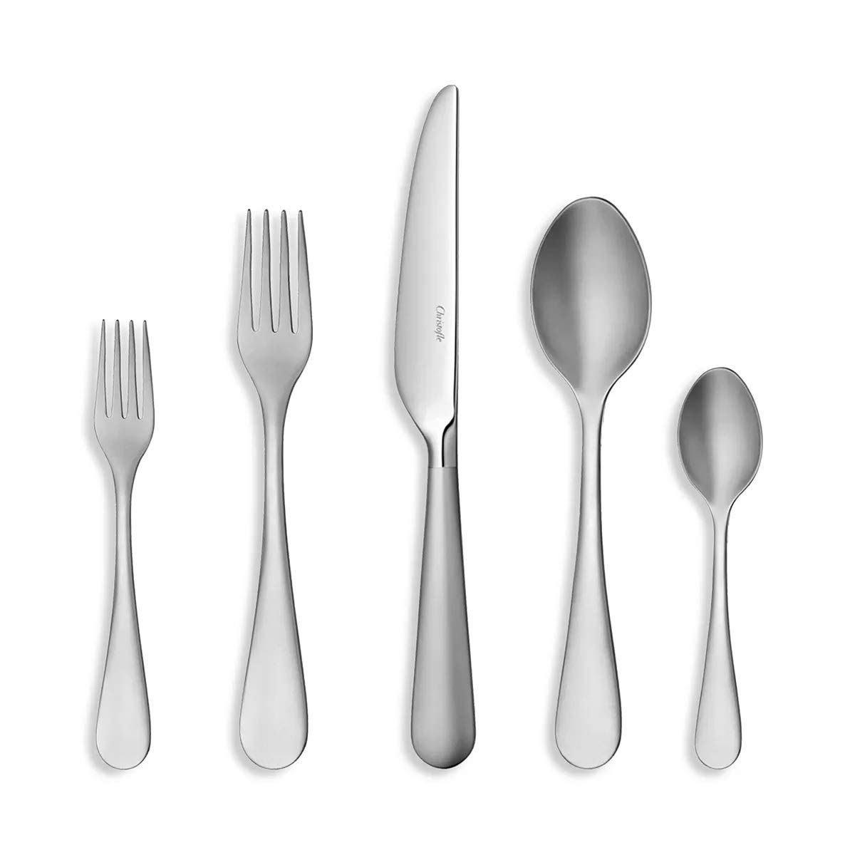 Christofle Origine 5-Piece Stainless Steel Flatware Set - Elegant Dining Utensils for Fine Dining, Wedding Gifts & Home Entertaining