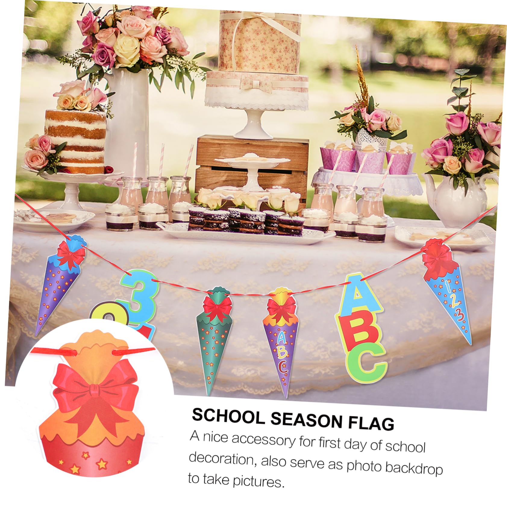 VICASKY Back to School Supplies - First Day of School Decorations, Classroom Hanging Banner & Fun Festive Door Flags for Teachers - Perfect for Classroom Decor, School Parties & Welcome Events