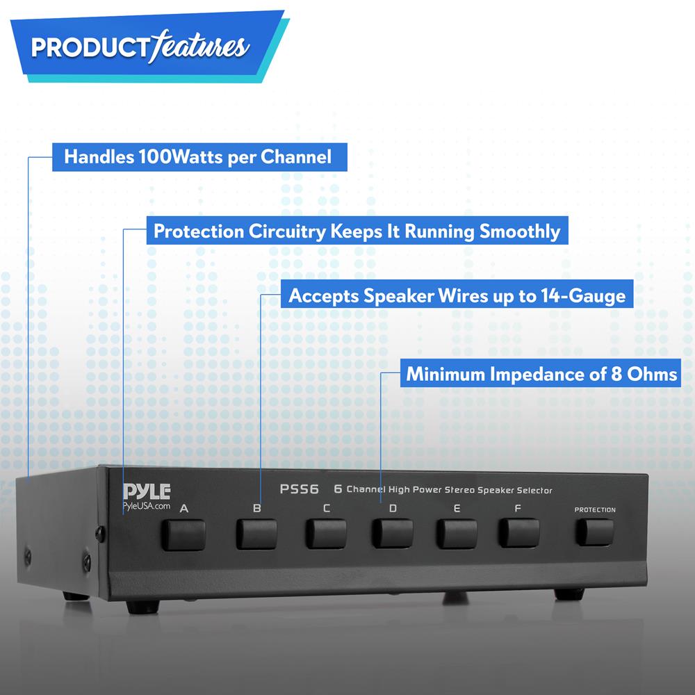Premium High Power Stereo Speaker Selector Switch - 4 Zone Audio Distribution System for Home Theater, Multi-Room Setup & Professional Sound Systems