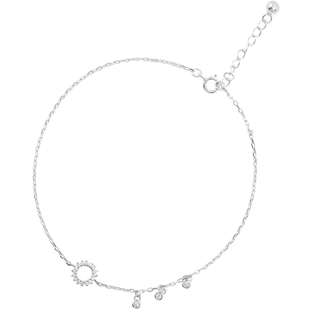925 Sterling Silver Ankle Bracelet with Star Charm - Dainty Adjustable Foot Chain for Women - Perfect for Beach, Summer Outfits & Boho Style
