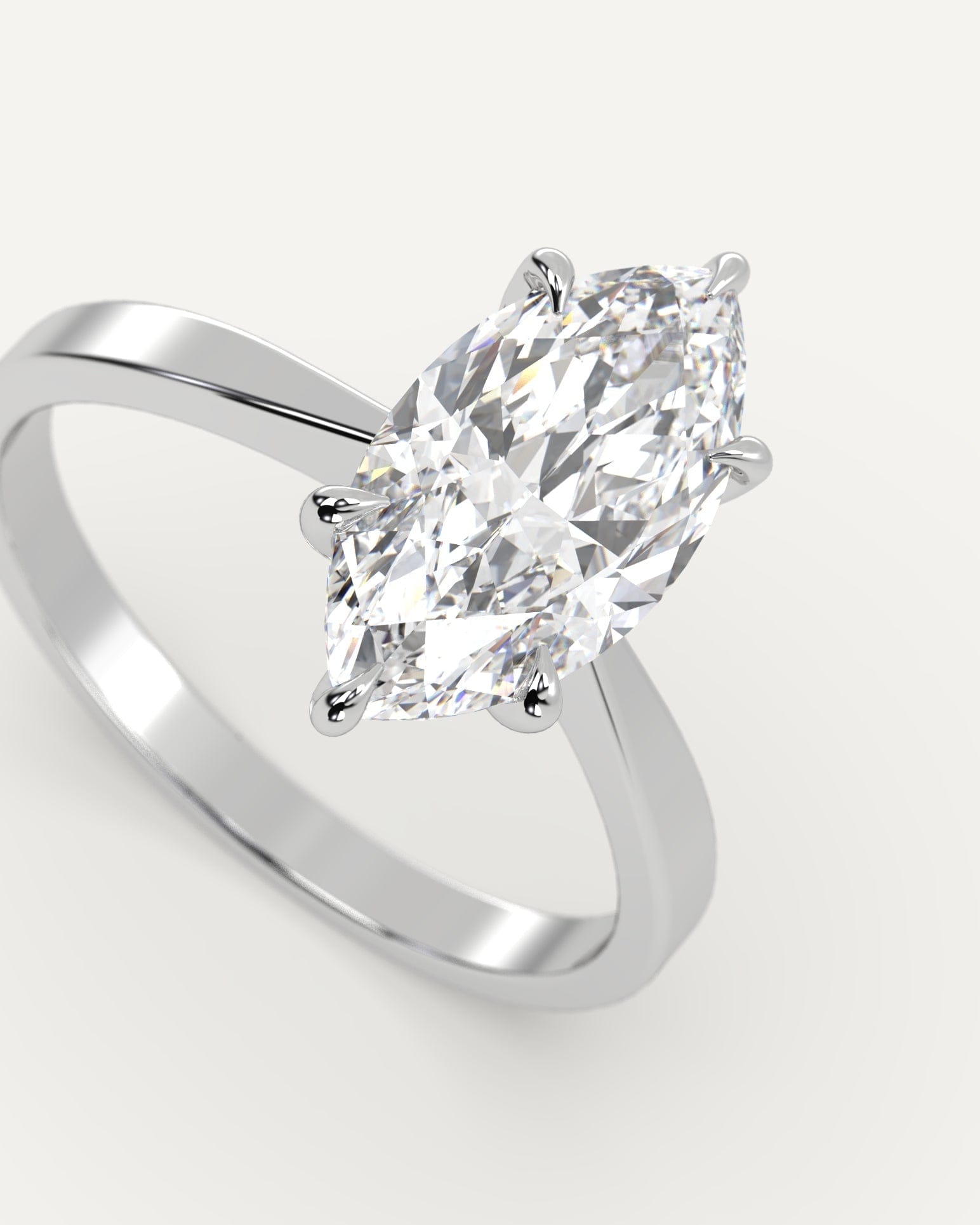 2 Carat Marquise Cut Diamond Ring - Elegant Solitaire Engagement Ring for Women, 14K White Gold, Perfect for Proposals, Anniversaries & Special Occasions