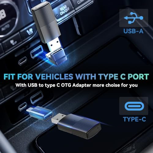 MINIX Wireless CarPlay Adapter for Apple - Convert Factory Wired CarPlay to Wireless, Compatible with iPhone iOS 10+ (Low Latency, USB-C) - Perfect for Commuting, Road Trips & Hands-Free Driving