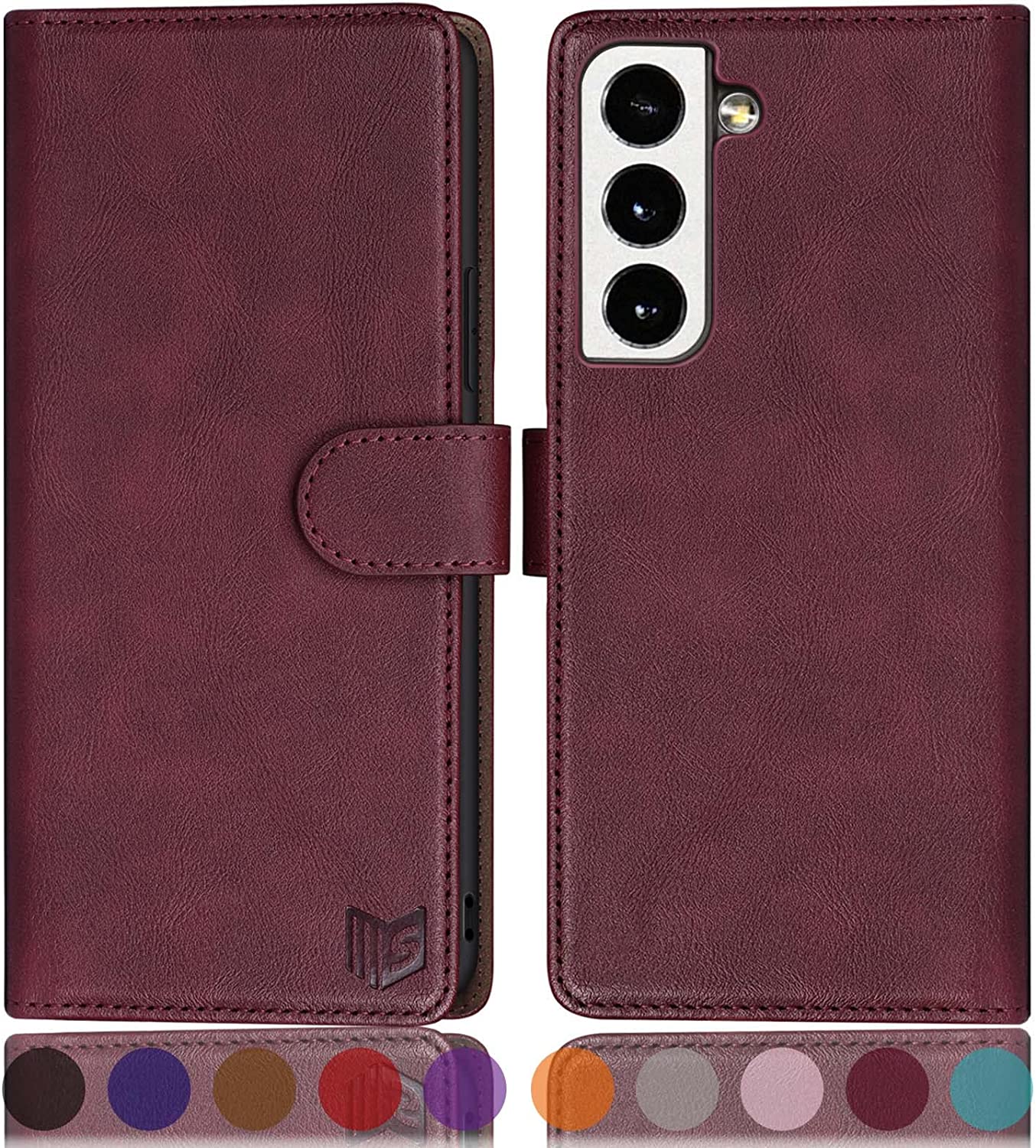 Samsung Galaxy S22 5G 6.1 Inch Phone Case - Slim Wallet Cover with Card Slots (Not Compatible with S22+ 6.6