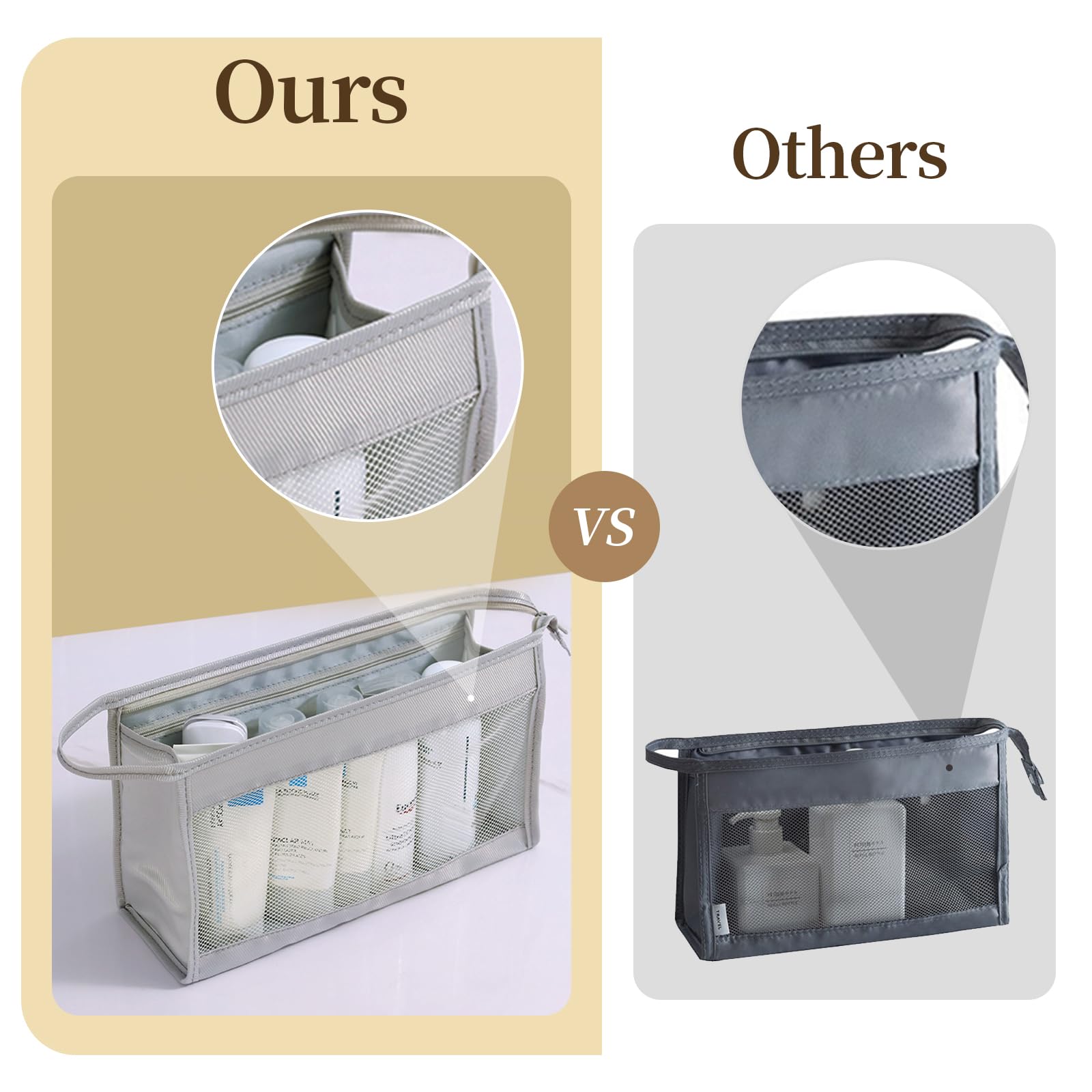 Waterproof Travel Toiletry Bag for Men & Women - Portable Cosmetic Makeup Organizer Pouch with Multiple Compartments for Toiletries, Brushes & Travel Essentials - Perfect for Gym, Vacation & Business Trips (Navy Blue)