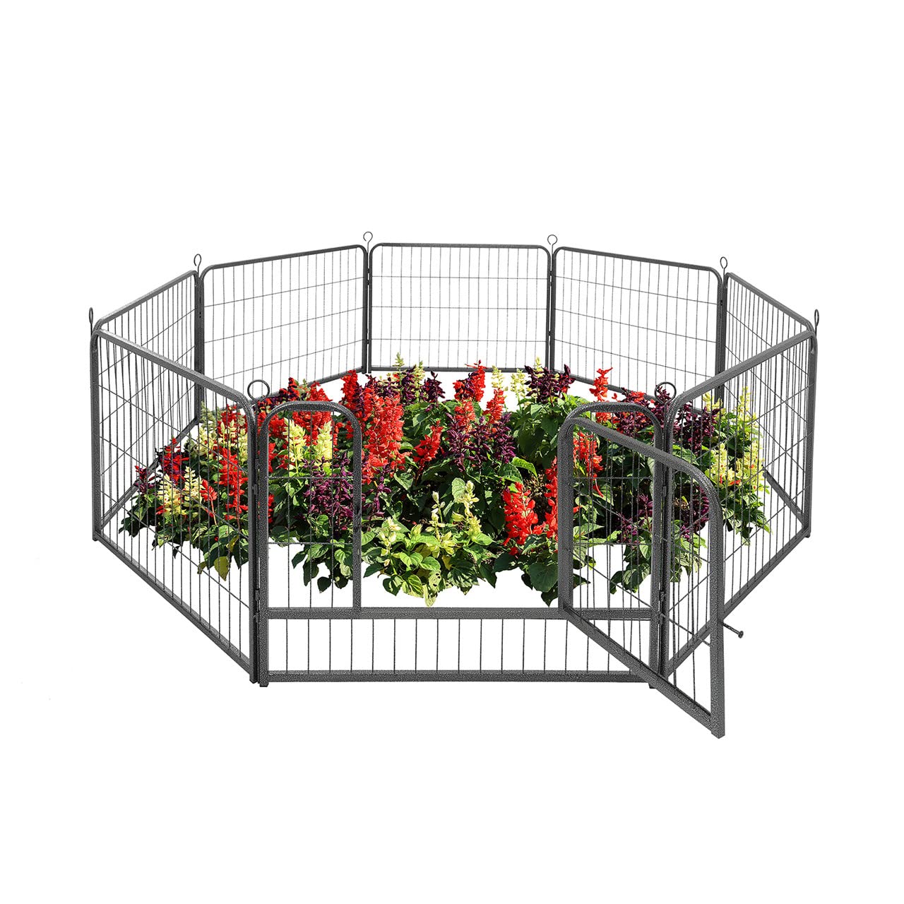 CAPHAUS 24 Inch x 21 FT Heavy Duty Iron Garden Fence - Decorative Landscape Fencing for Patio, Flower Beds & Animal Barrier | Foldable Wire Panel for Dog Yards & Outdoor Border Edging | Perfect for Backyard Decor & Pet Safety