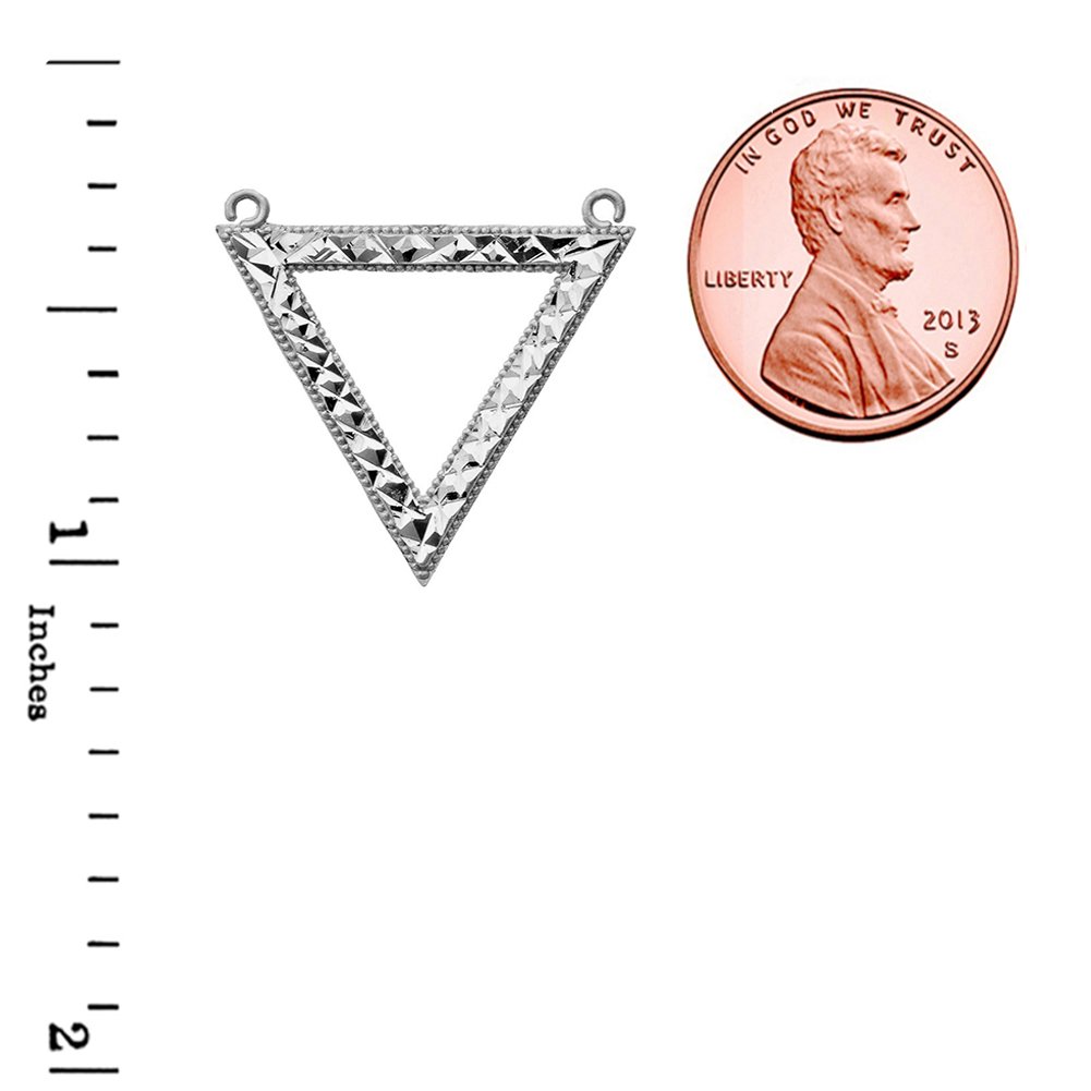 14K White Gold Triangle Cut-Out Charm Necklace with Chain - Elegant Layering Piece for Everyday Wear & Special Occasions