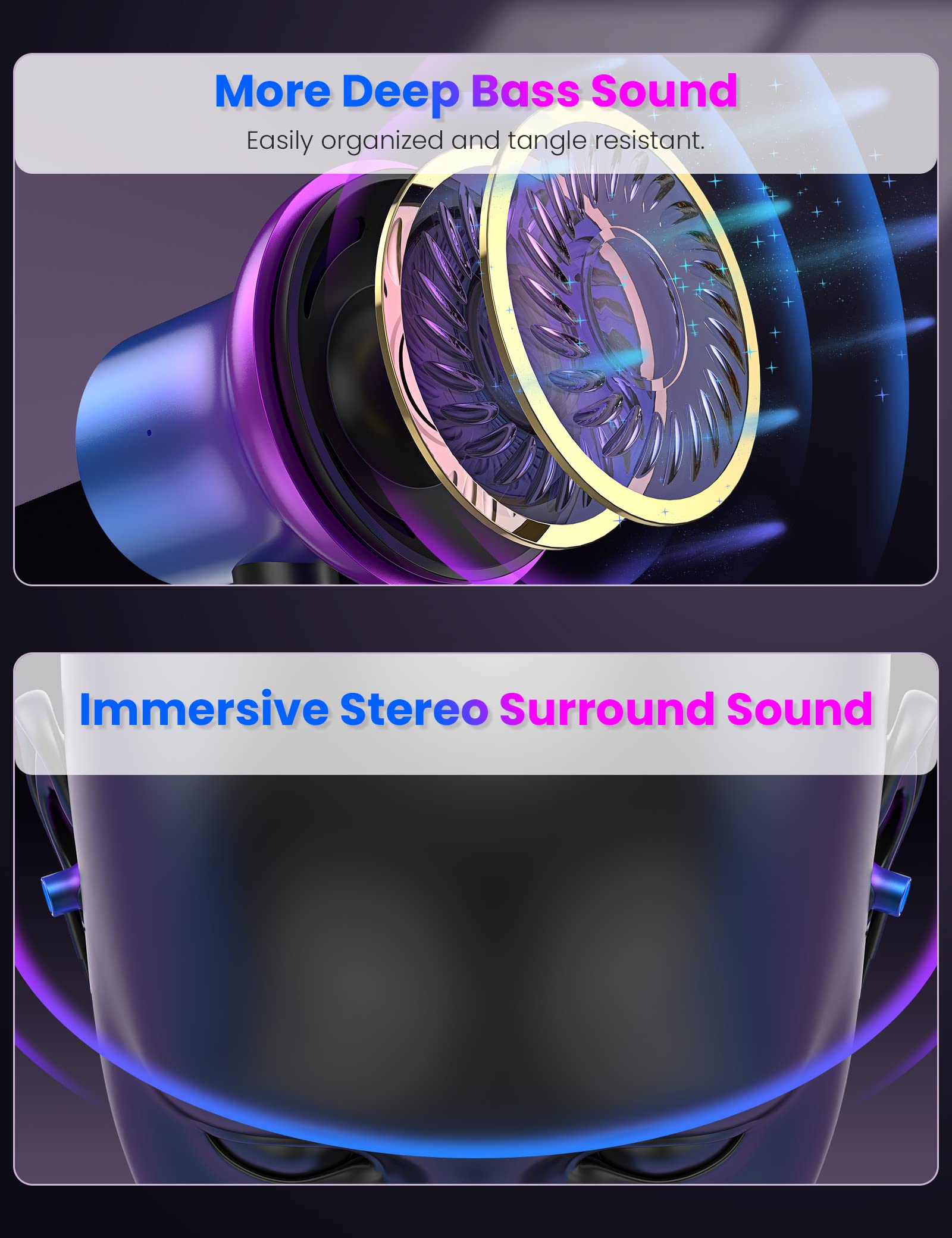 Magnetic HiFi Stereo Wired Earbuds with Microphone - MFi Certified Lightning Earphones for iPhone 14/13/12/11/XS/XR - iMangoo Bass Boosted Headphones with Volume Control (Purple) - Perfect for Commuting, Workouts & Gaming